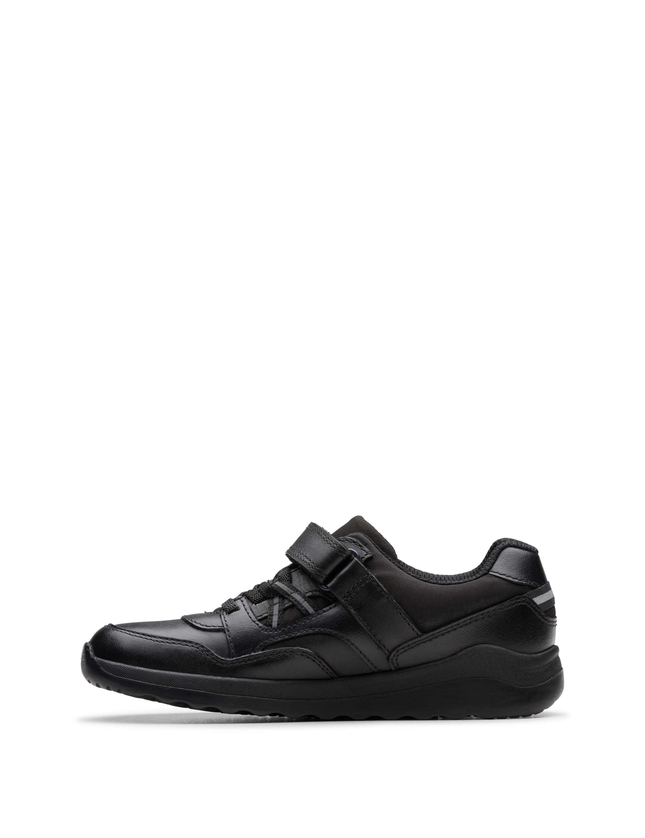Leather Riptape School Shoes (10 Small-2½ Large) 2 of 6