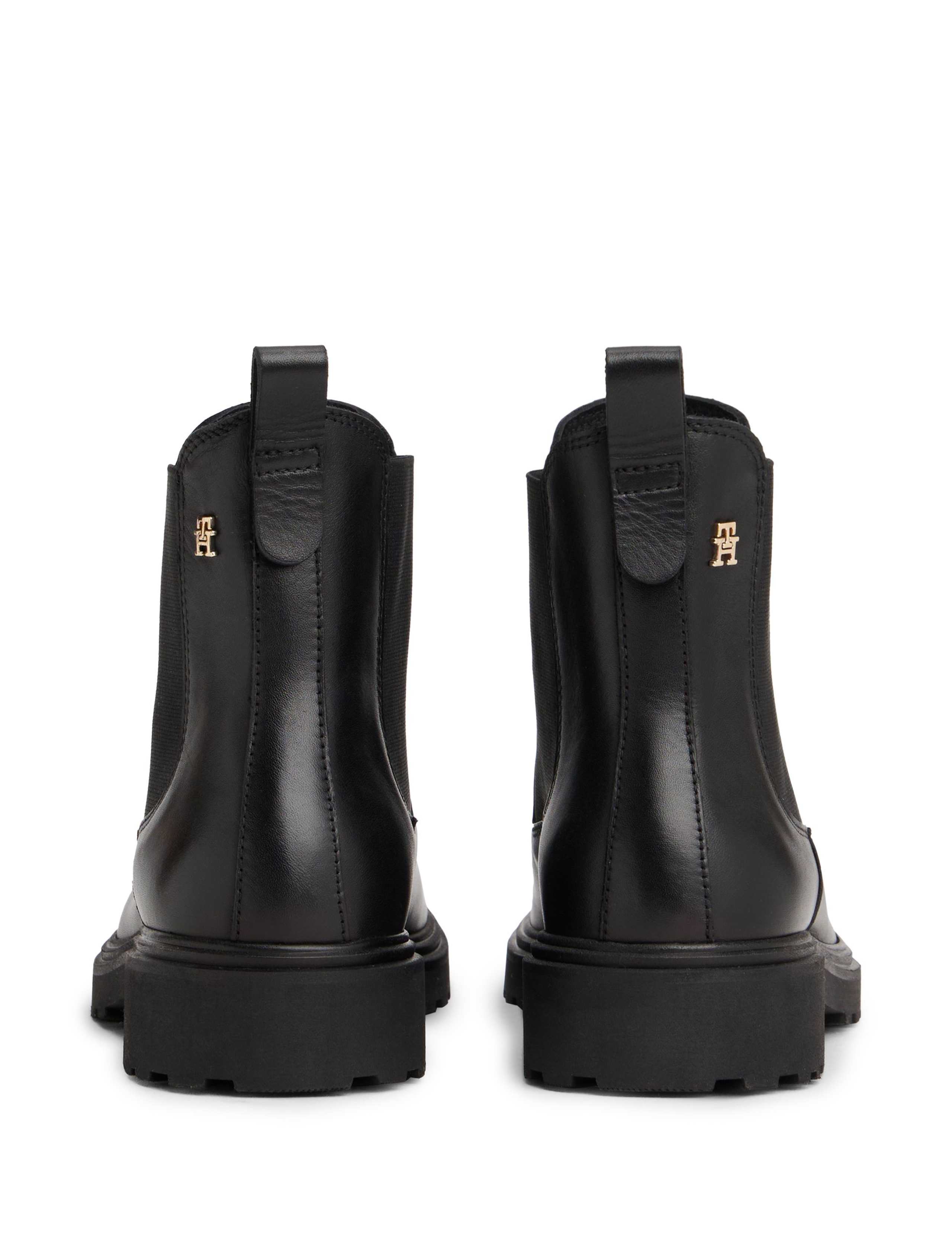 Leather Chelsea Cleated Block Heel Ankle Boots 4 of 5