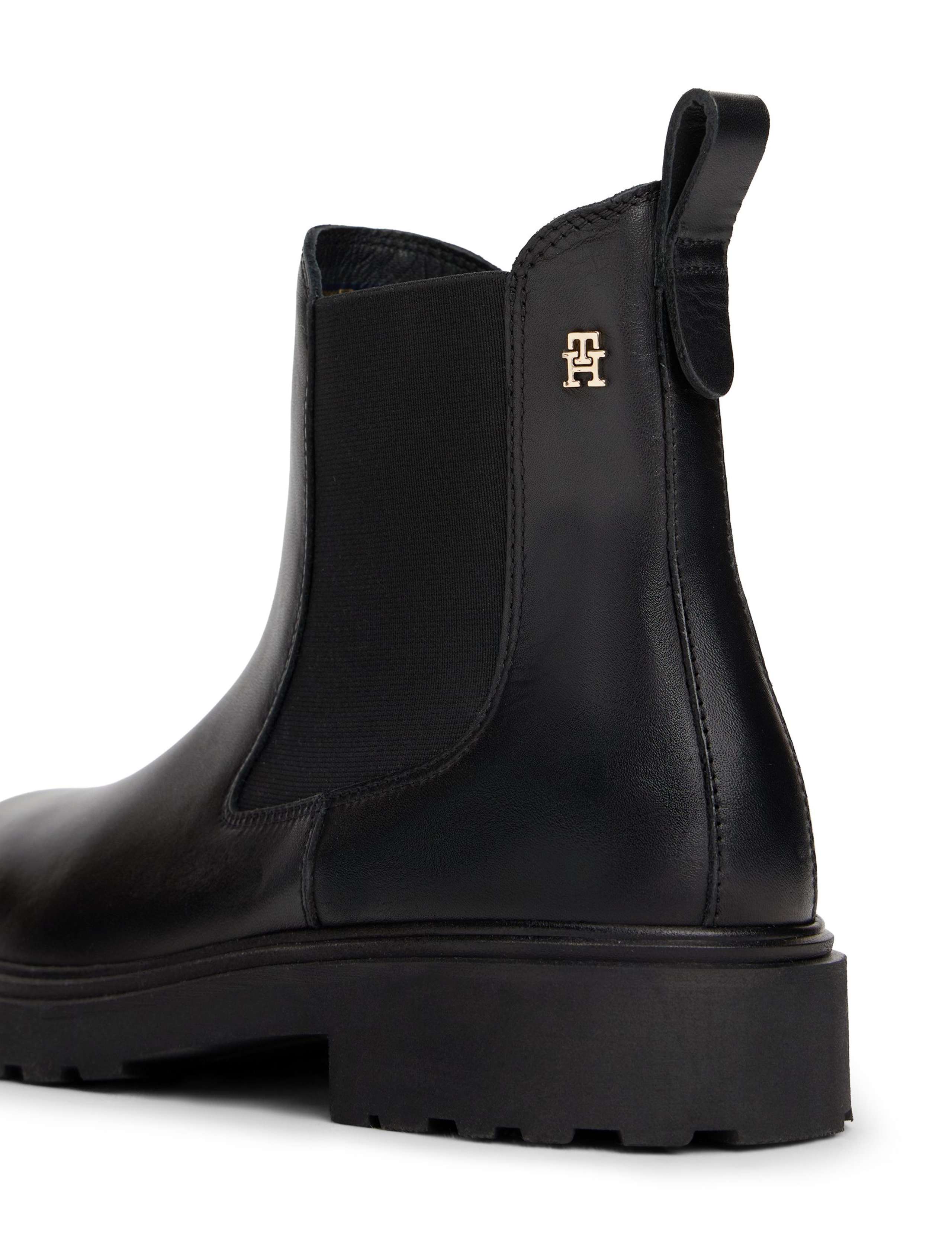 Leather Chelsea Cleated Block Heel Ankle Boots 5 of 5