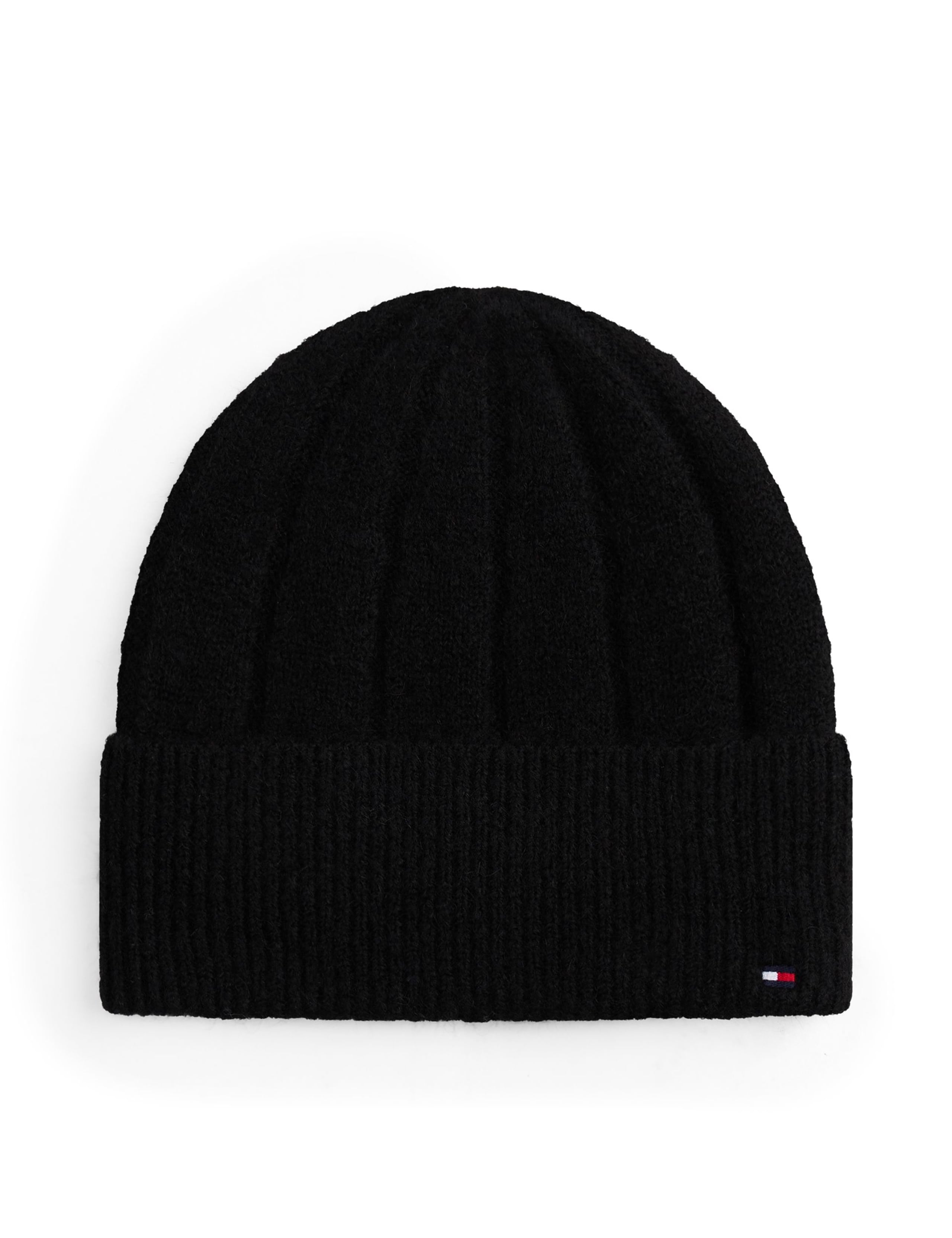 Knitted Textured Turn Up Beanie Hat with Wool 2 of 4