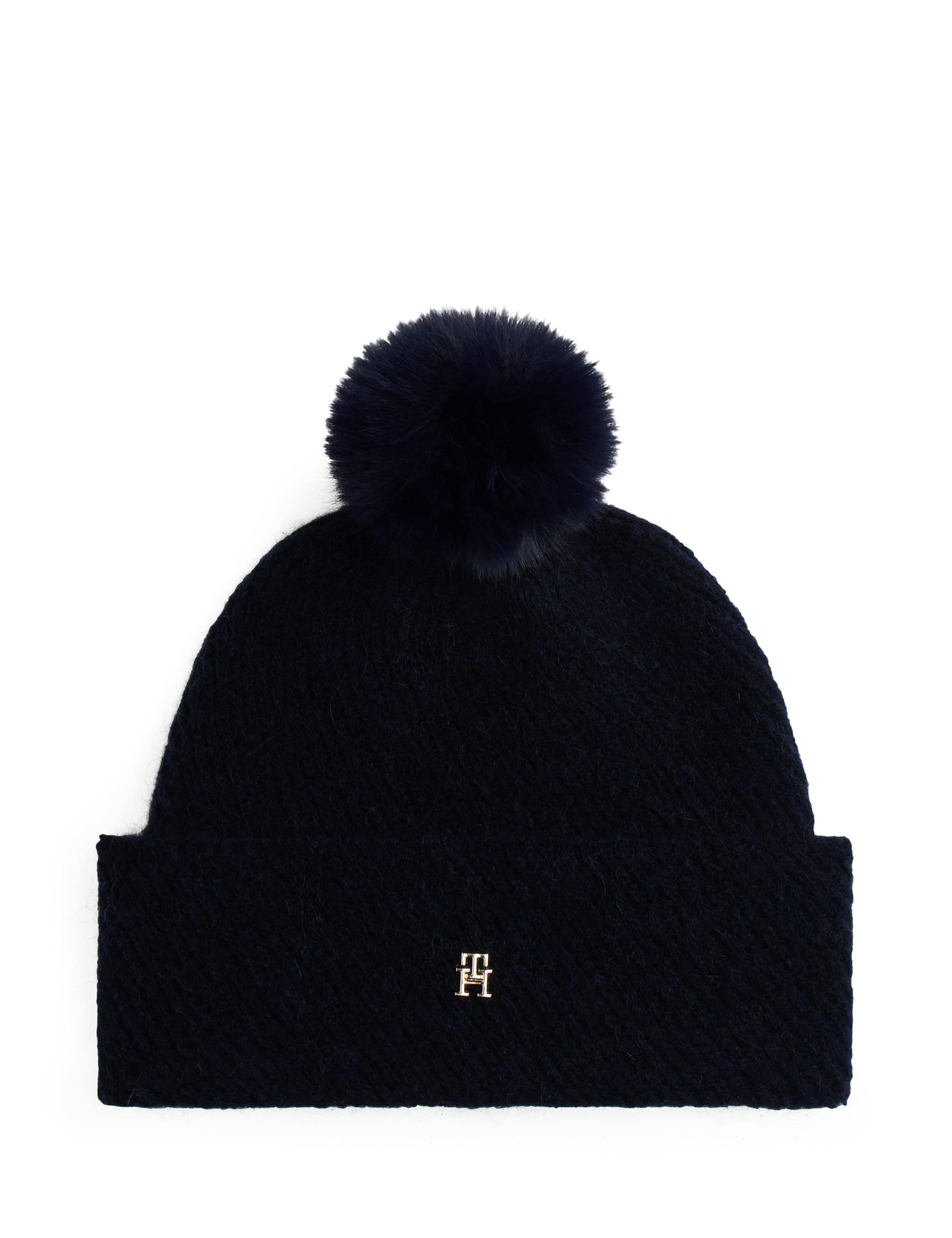 Sparkle Faux Fur Pom Beanie Hat with Wool 2 of 4