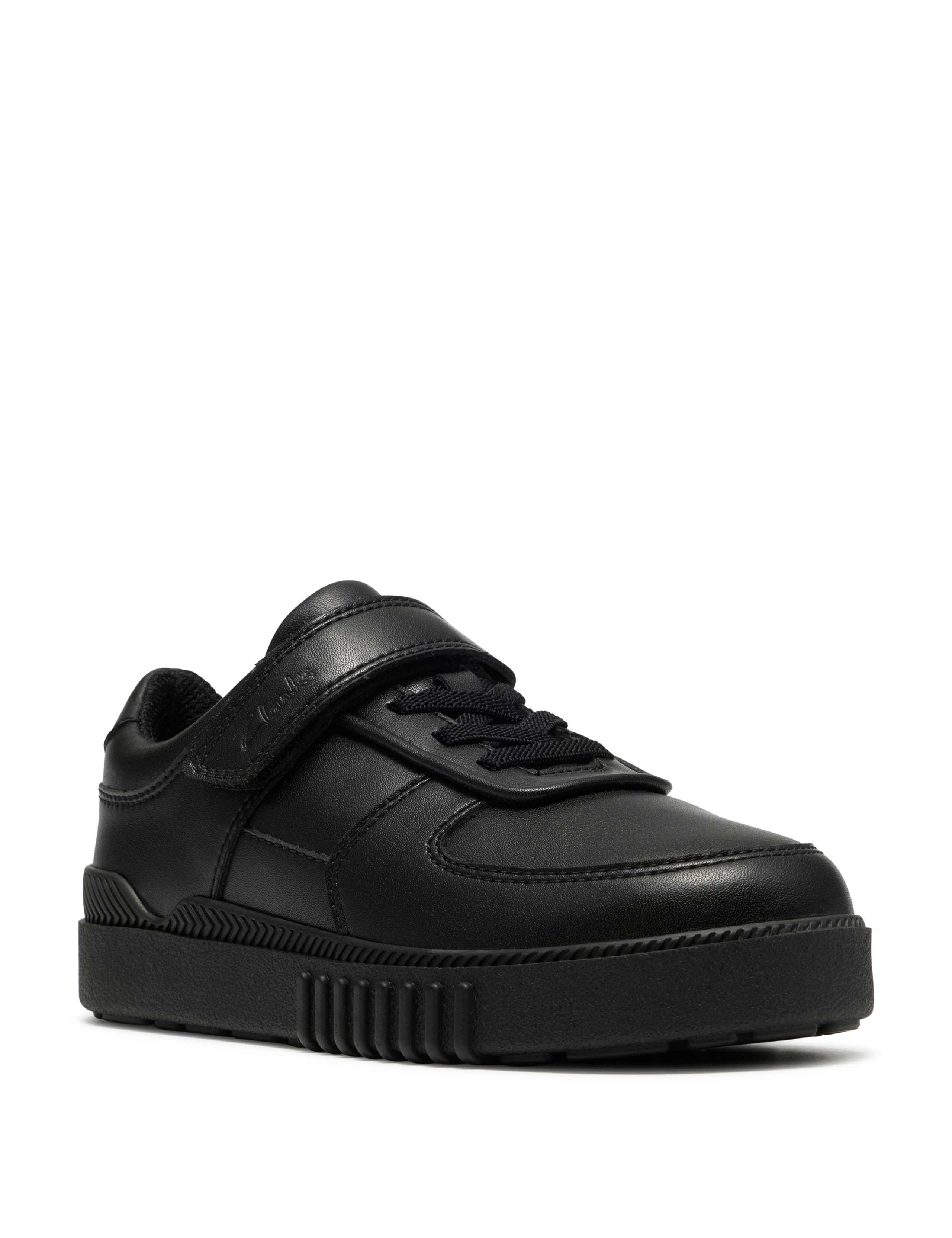 Kids' Leather Riptape School Shoes (13½ Small - 2½ Large) 2 of 6