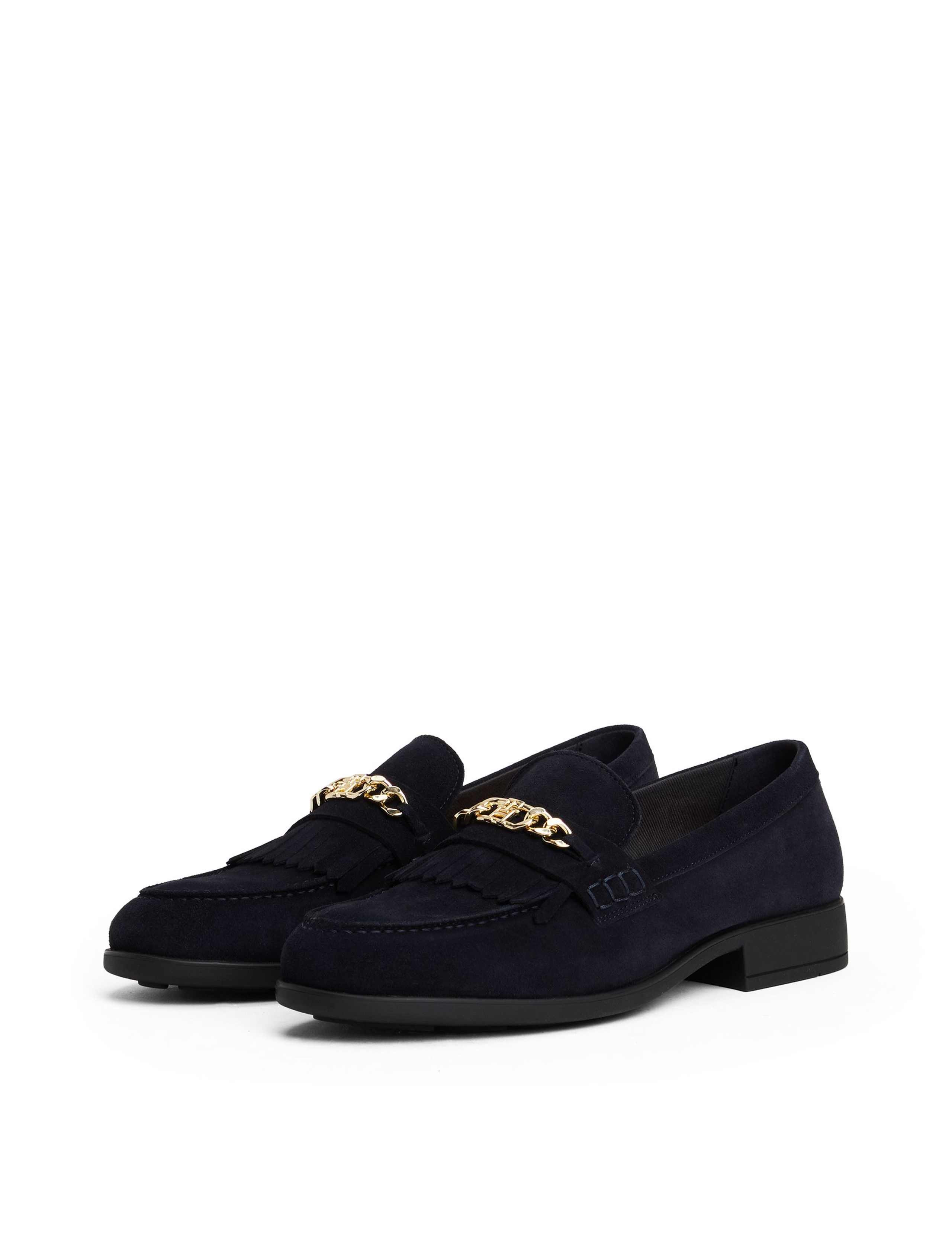 Suede Chain Detail Loafers 2 of 6