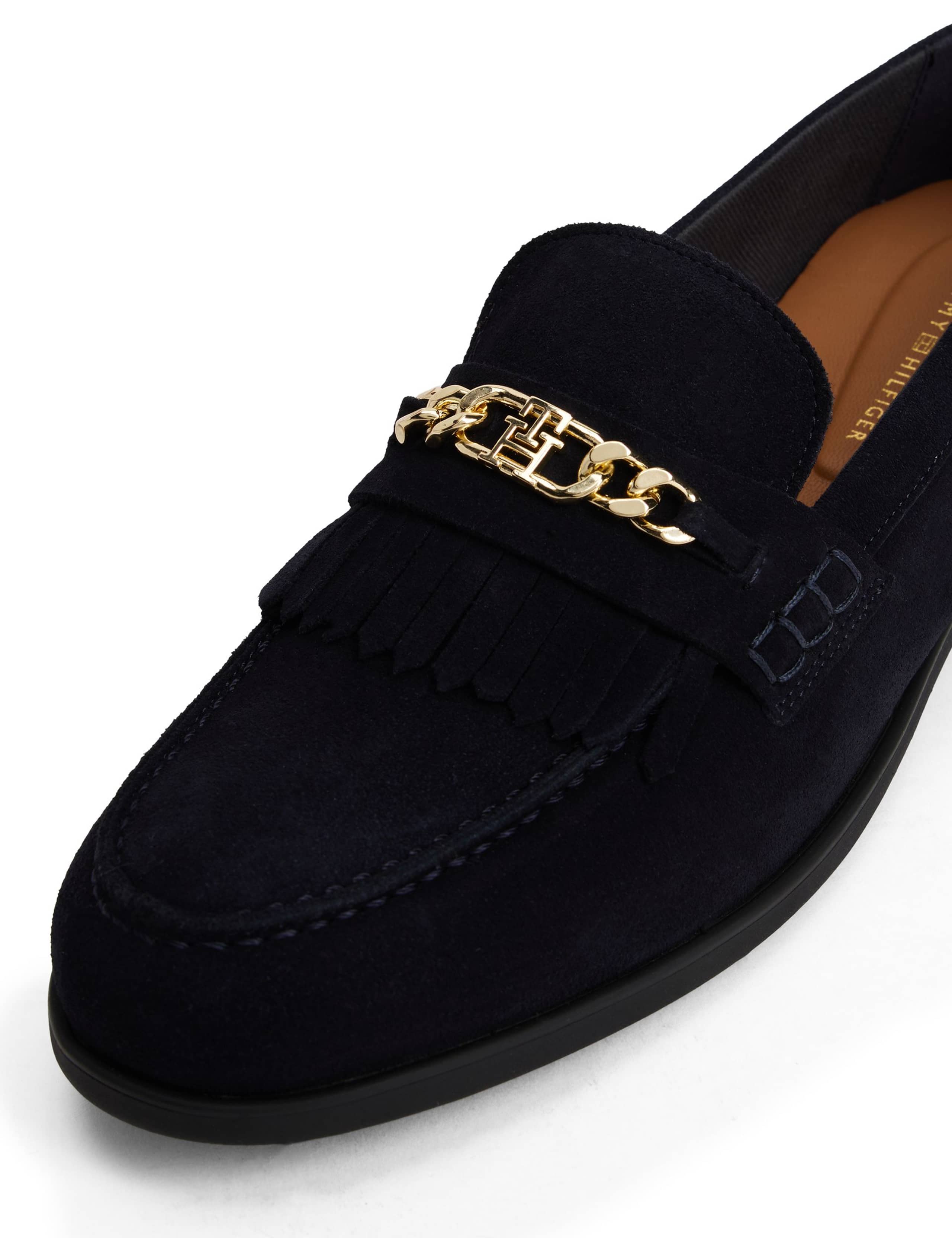 Suede Chain Detail Loafers 3 of 6