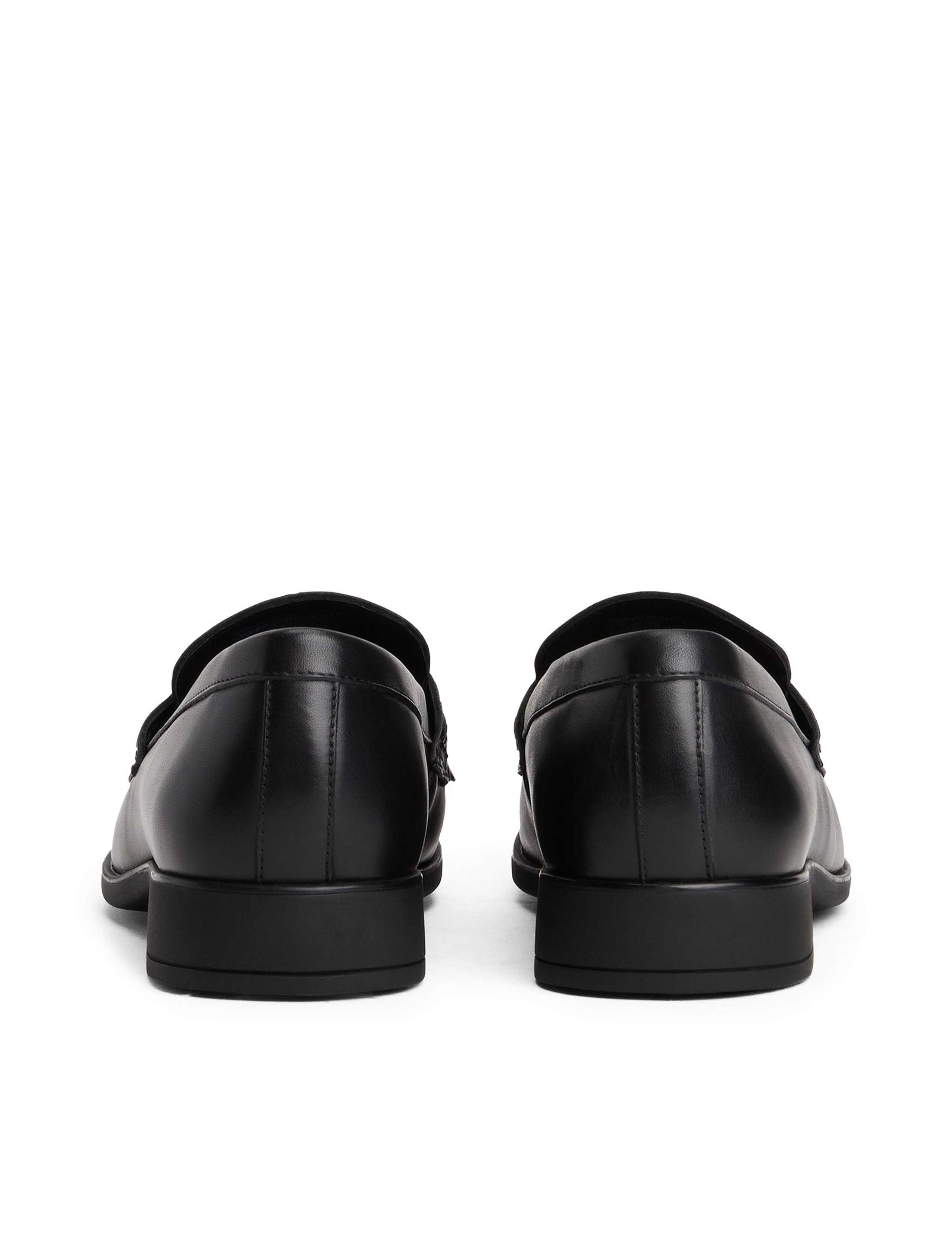 Leather Chain Detail Fringe Flat Loafers 4 of 6