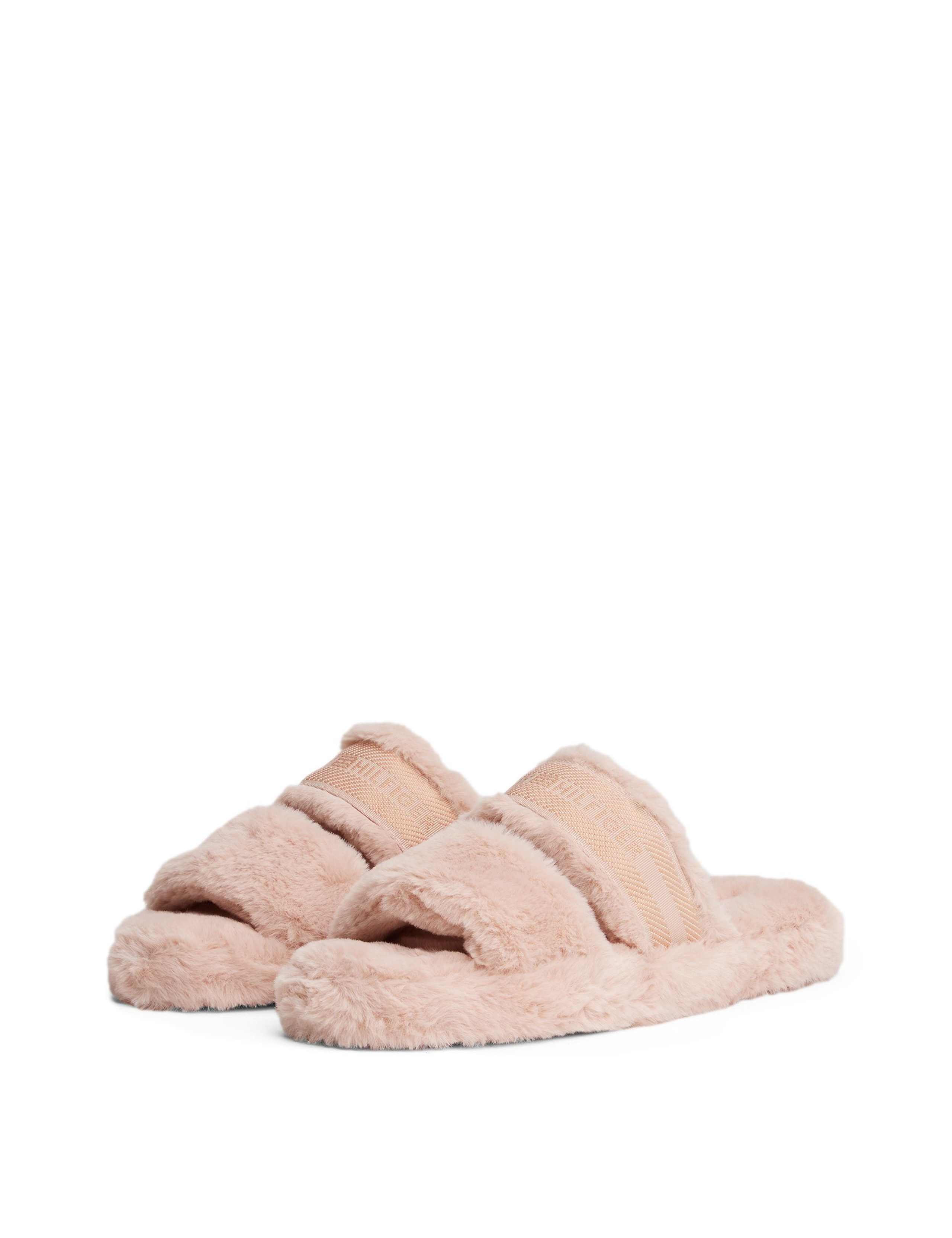 Faux Fur Double Strap Slider Slippers 3 of 5