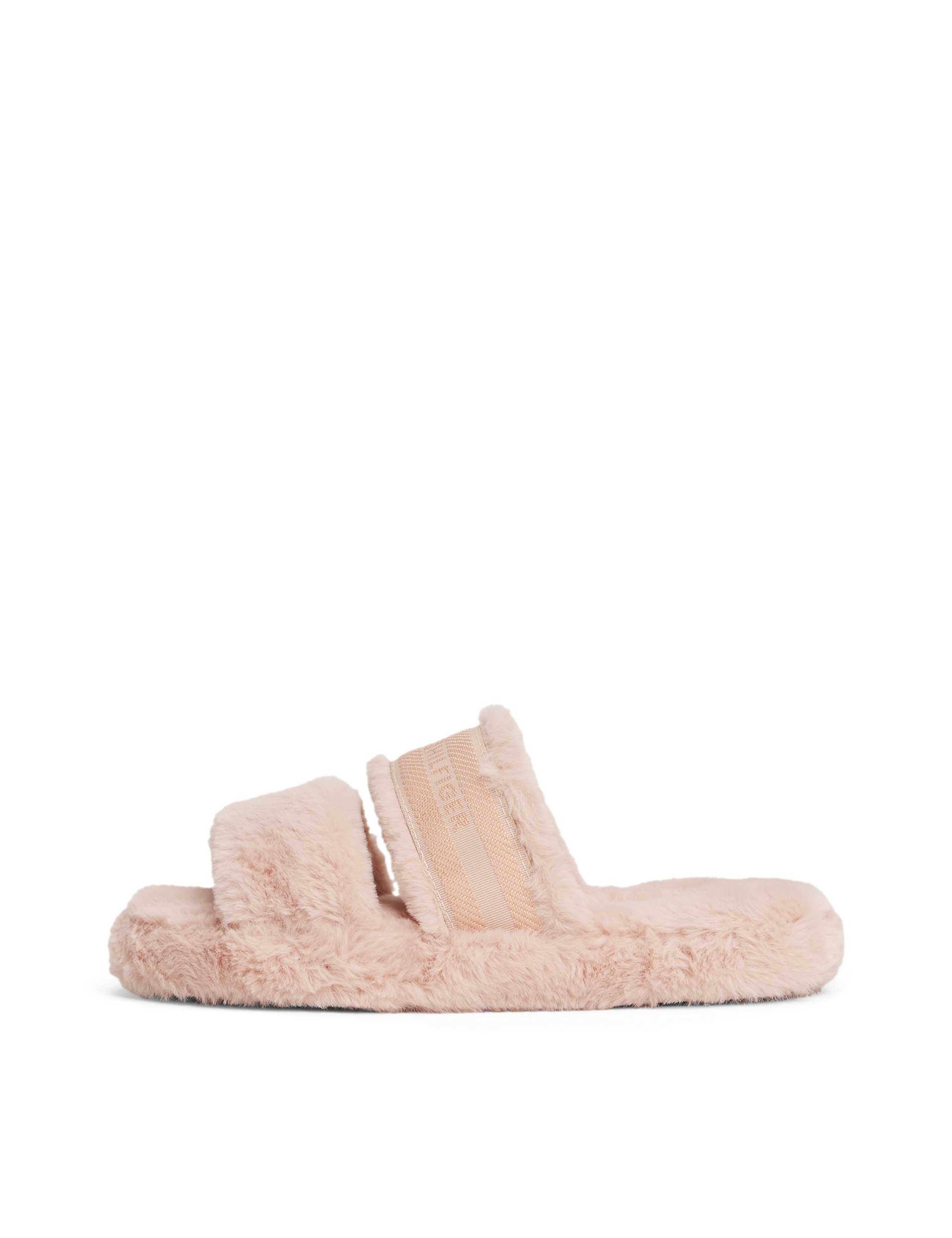 Faux Fur Double Strap Slider Slippers 5 of 5