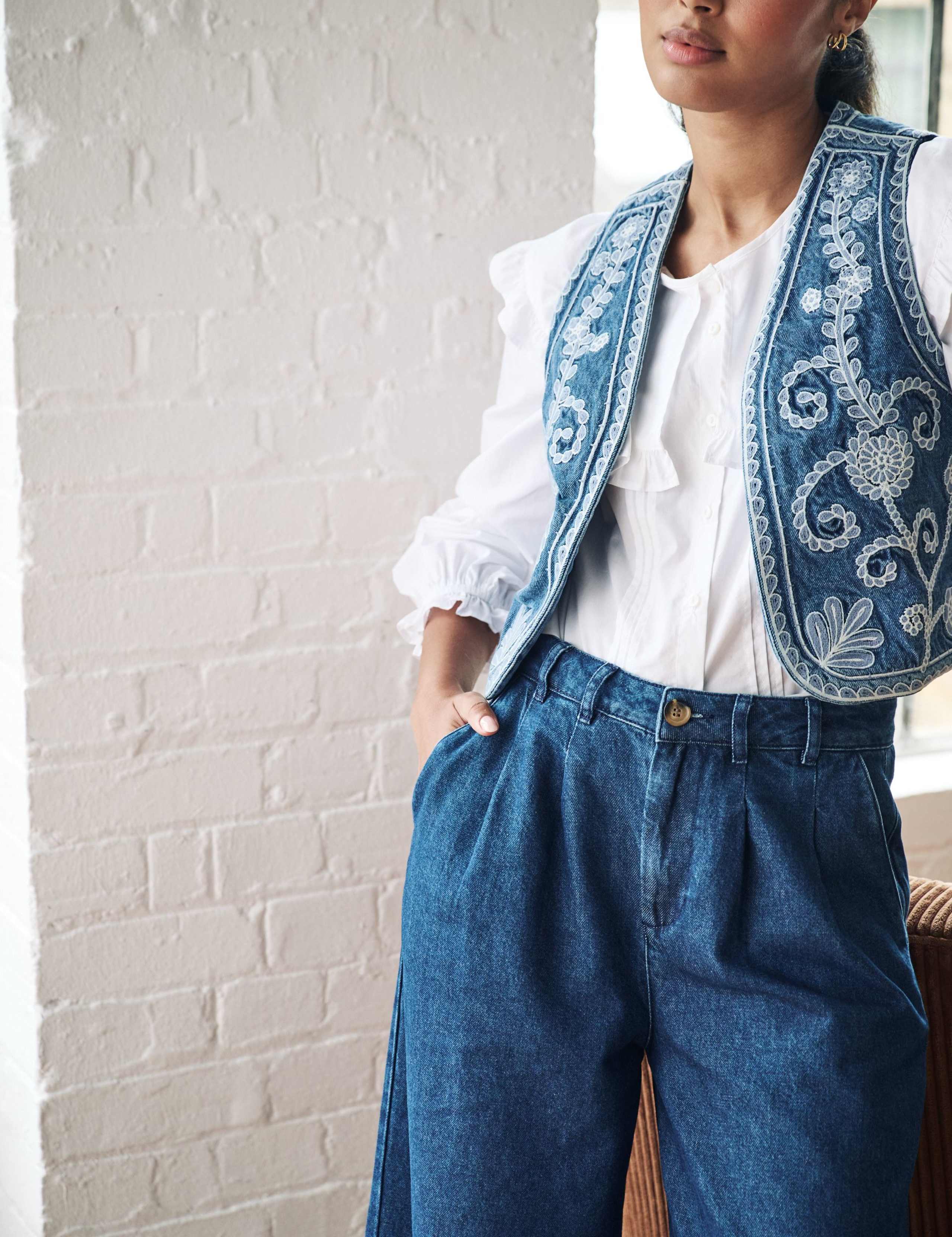 High Waisted Wide Leg Jeans with Lyocell 3 of 4