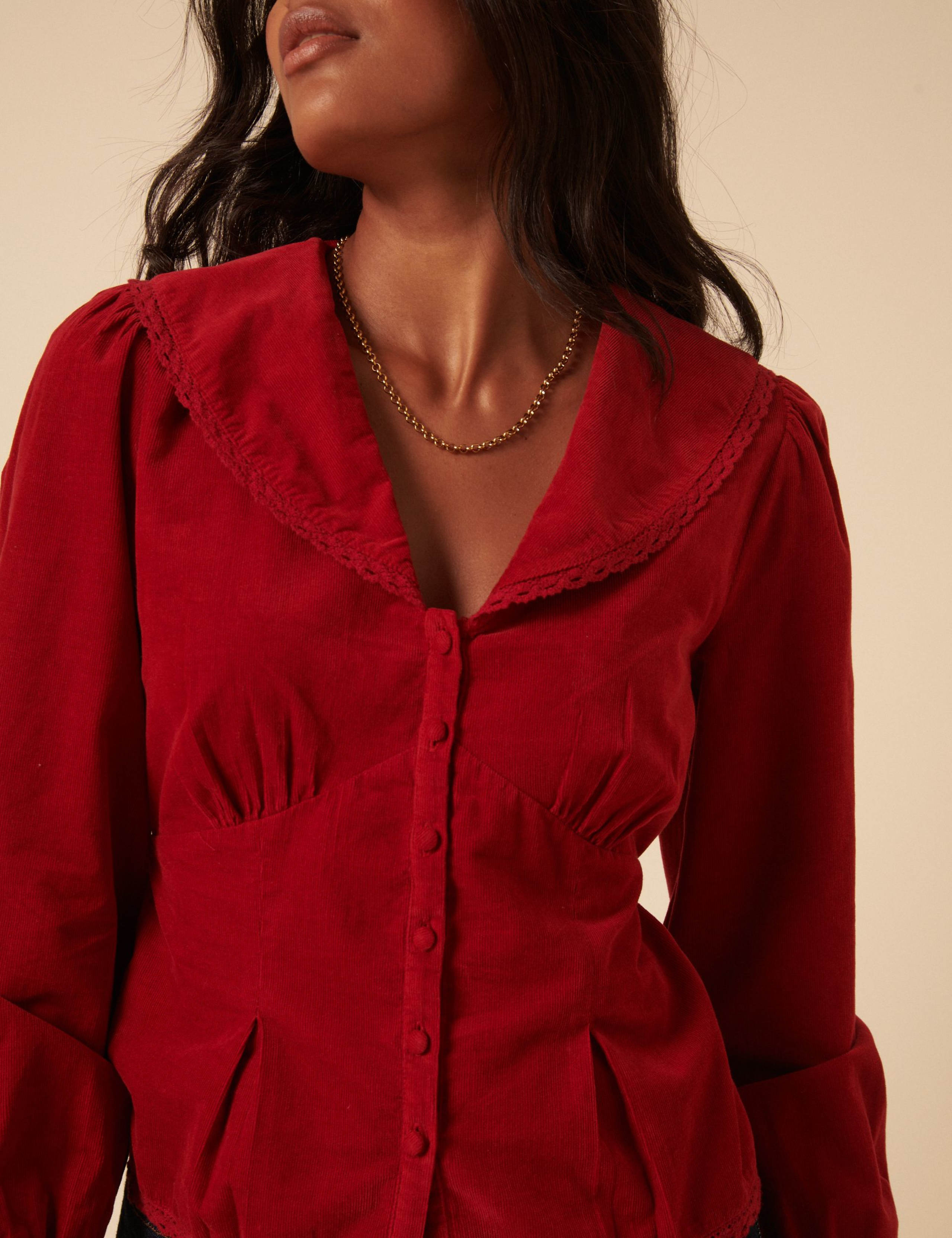 Pure Cotton Oversized Collared Blouse 4 of 5