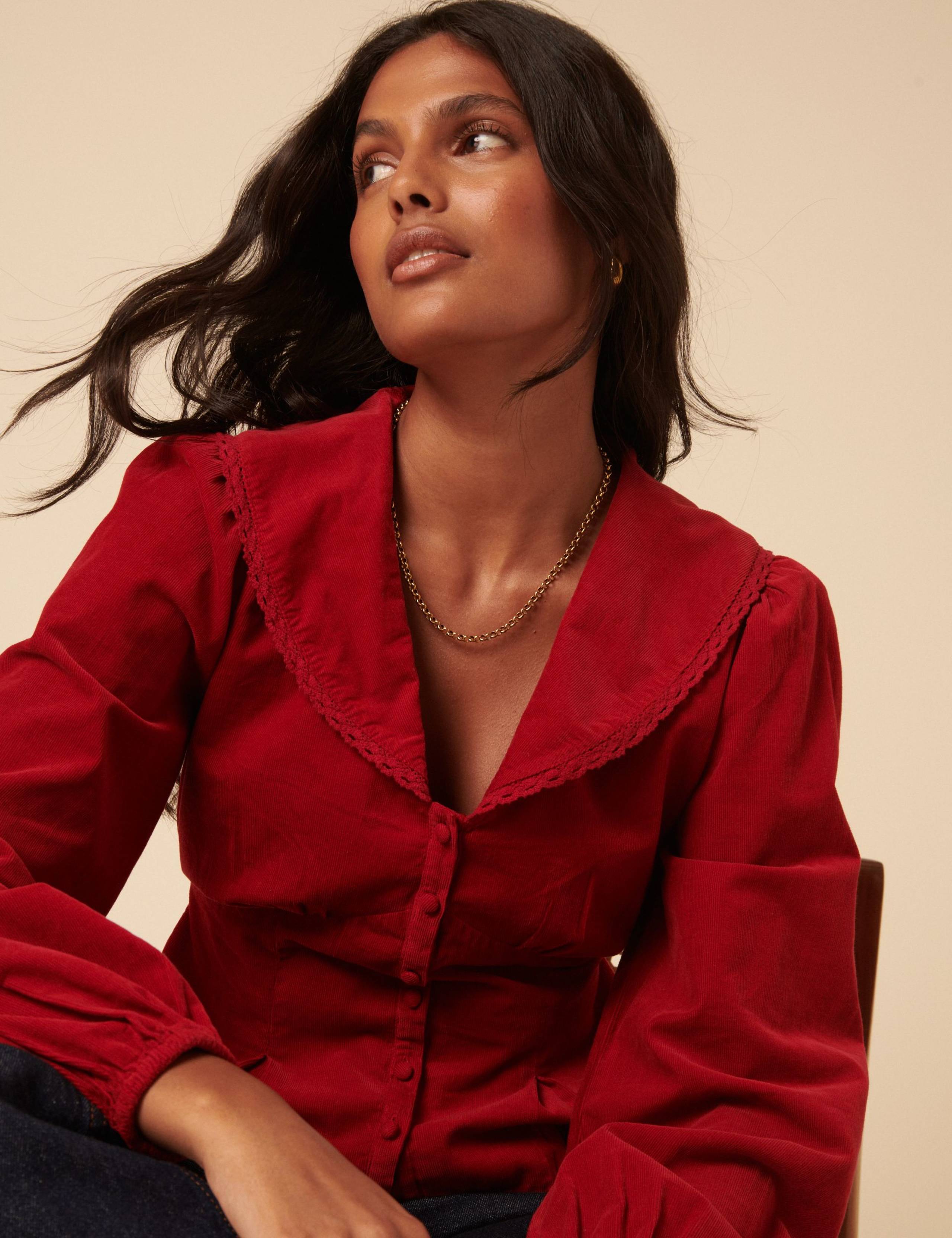 Pure Cotton Oversized Collared Blouse 5 of 5
