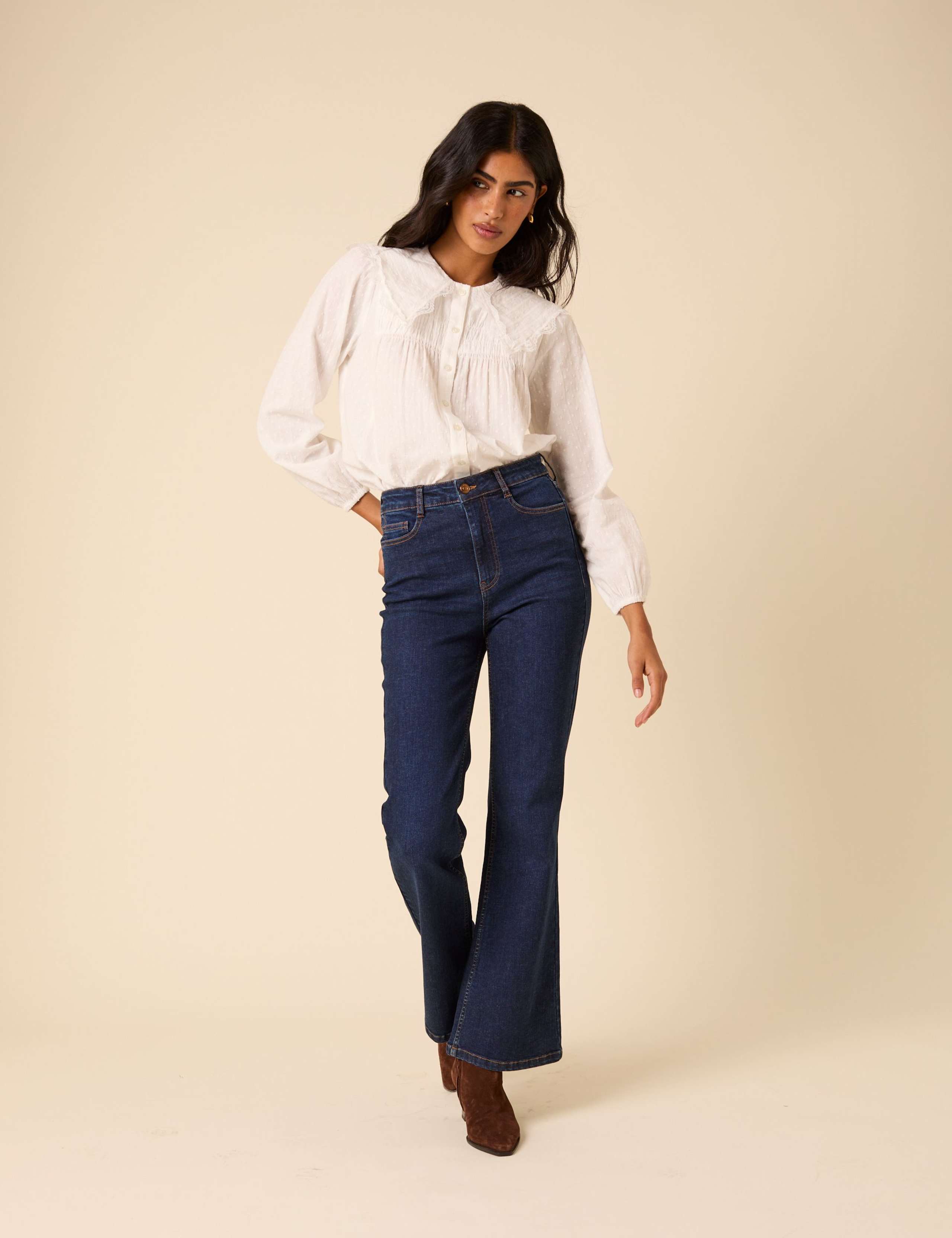 Pure Cotton Embroidered Collared Blouse 5 of 5