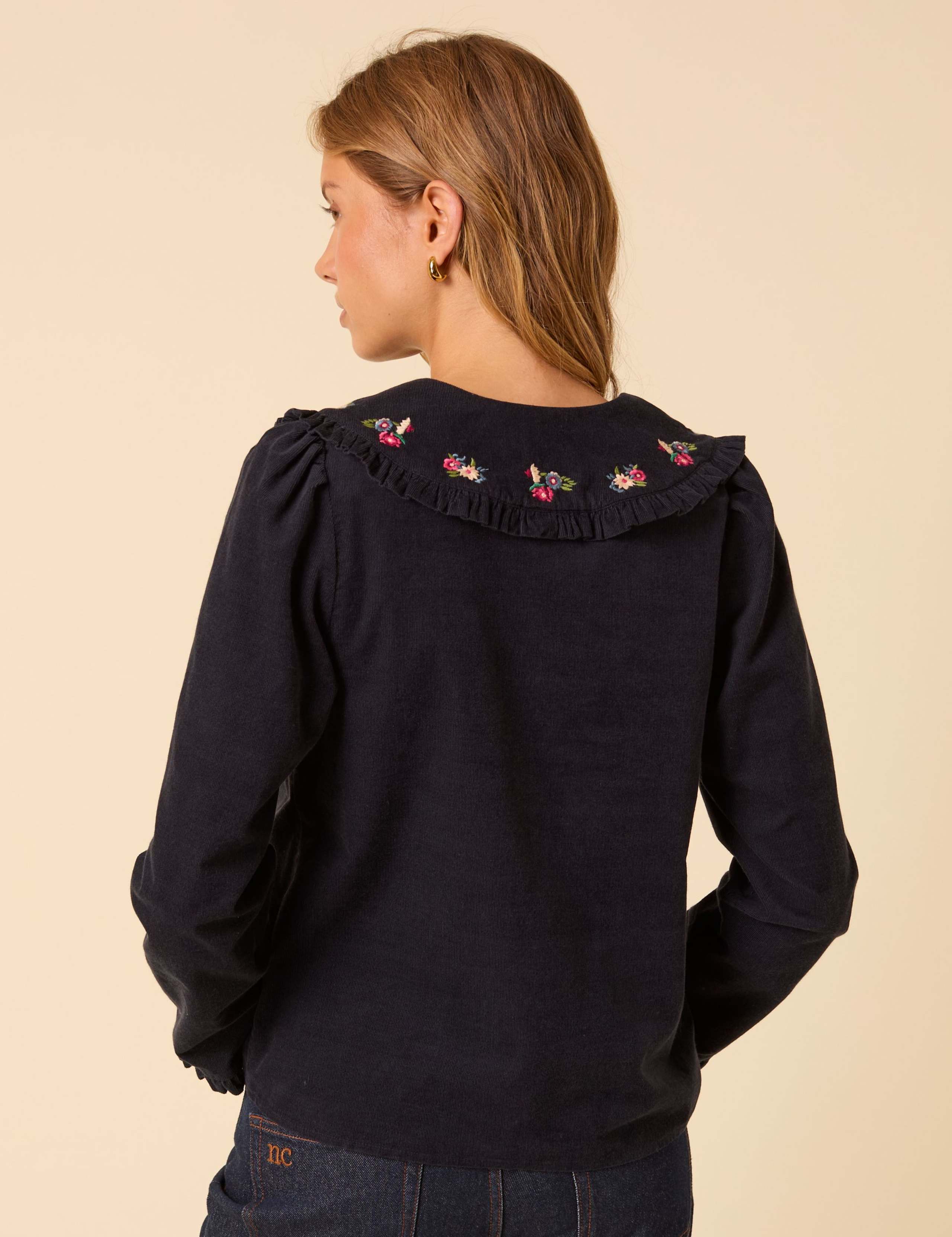 V-Neck Floral Embroidered Blouse 4 of 5