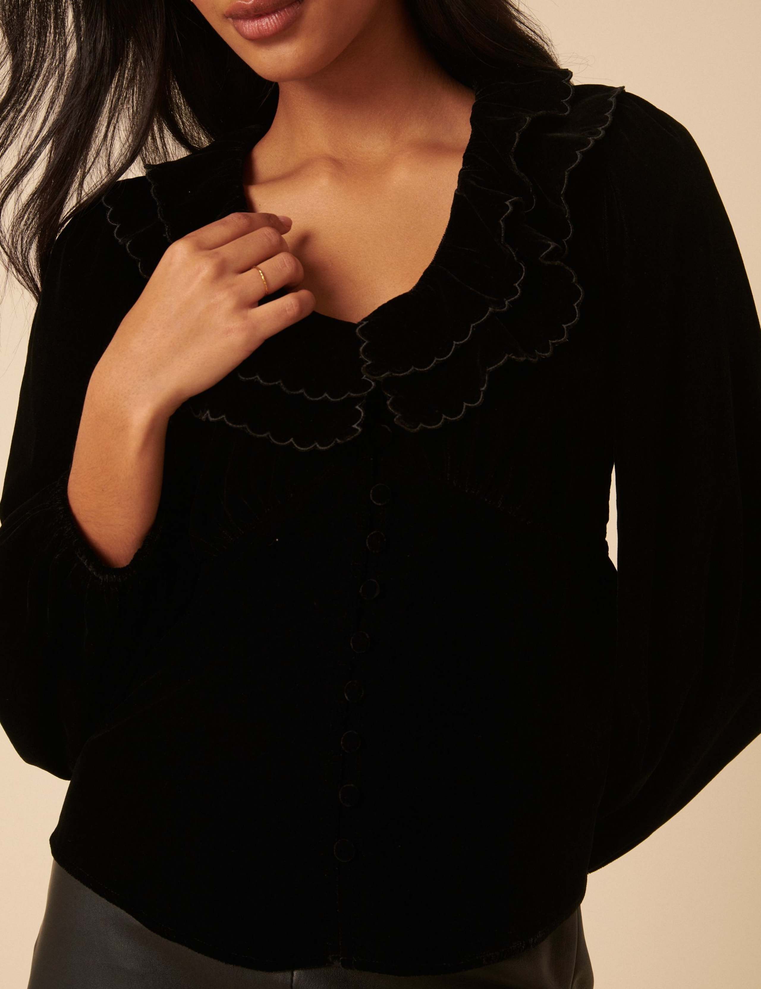 Velvet Collared Blouse 4 of 5