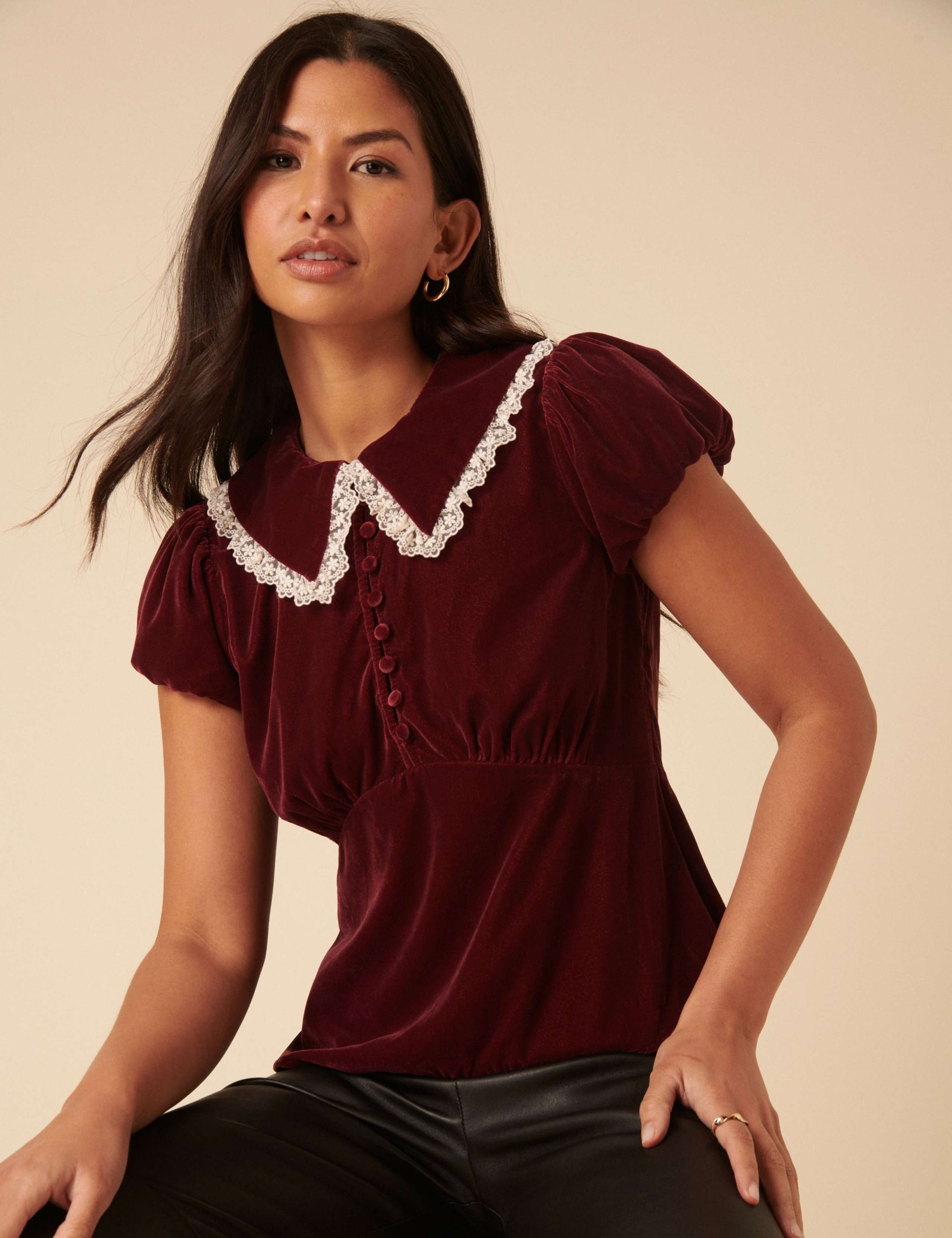 Embroidered Collared Blouse 2 of 5
