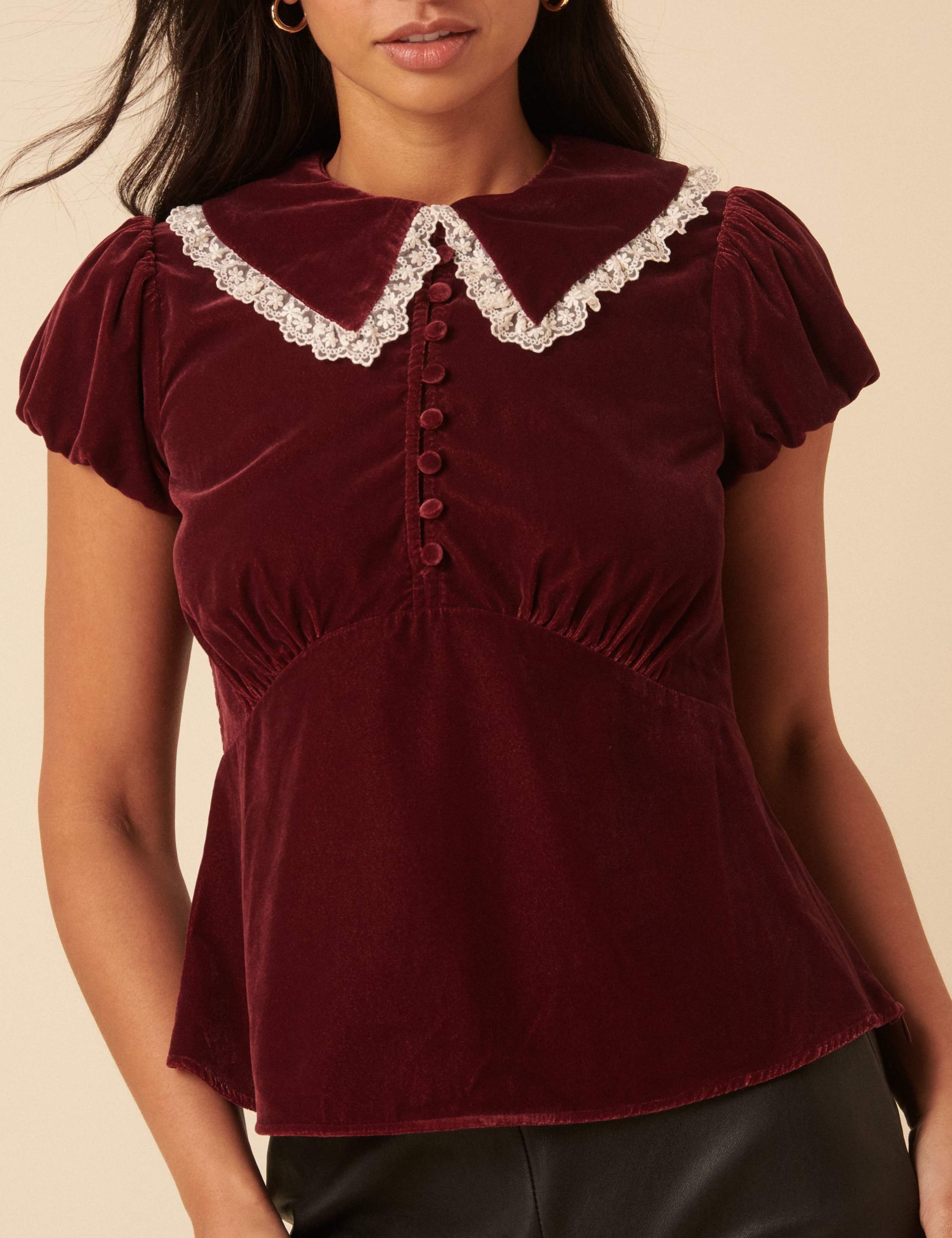 Embroidered Collared Blouse 5 of 5