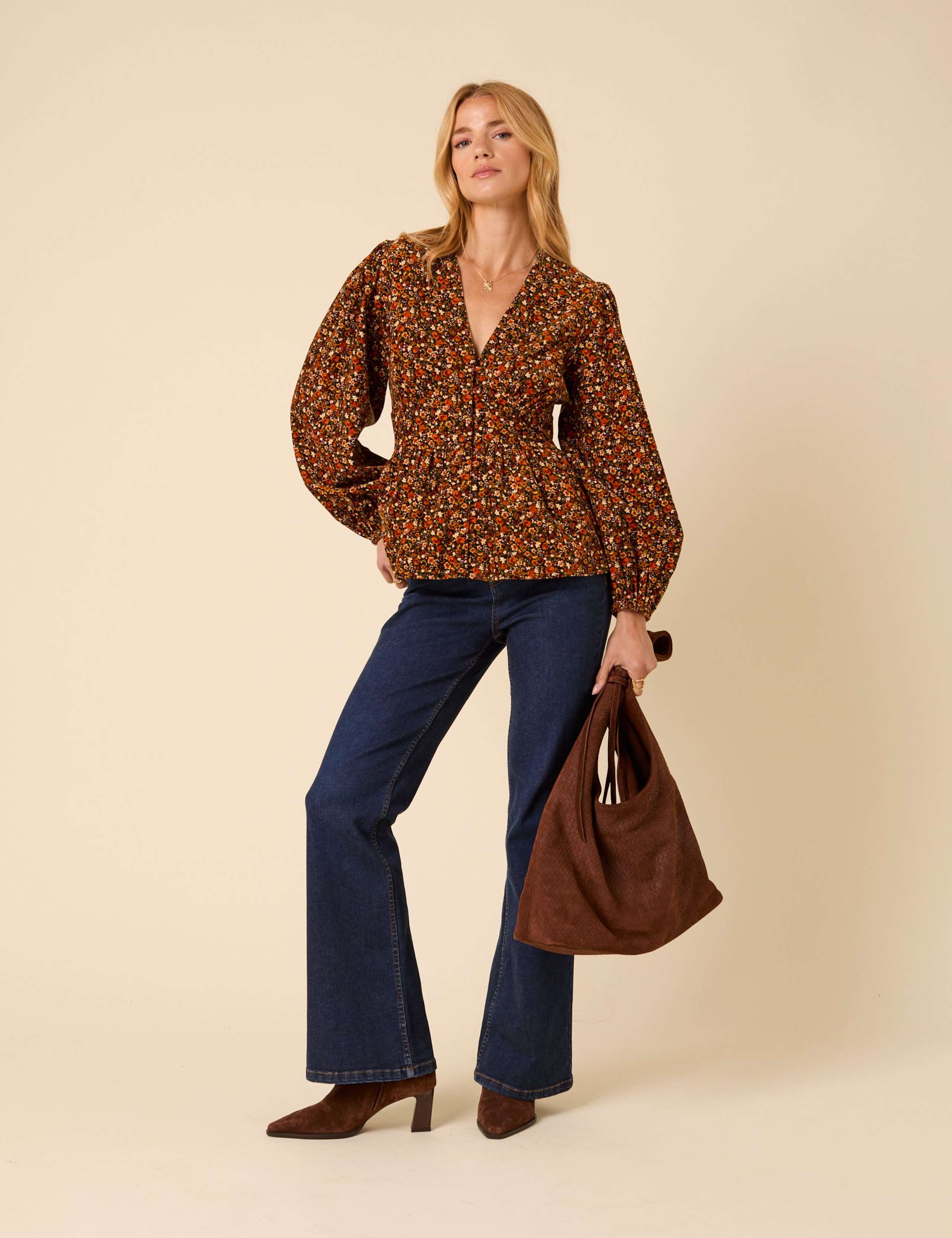 Pure Cotton Cord Embroidered Blouse 1 of 5