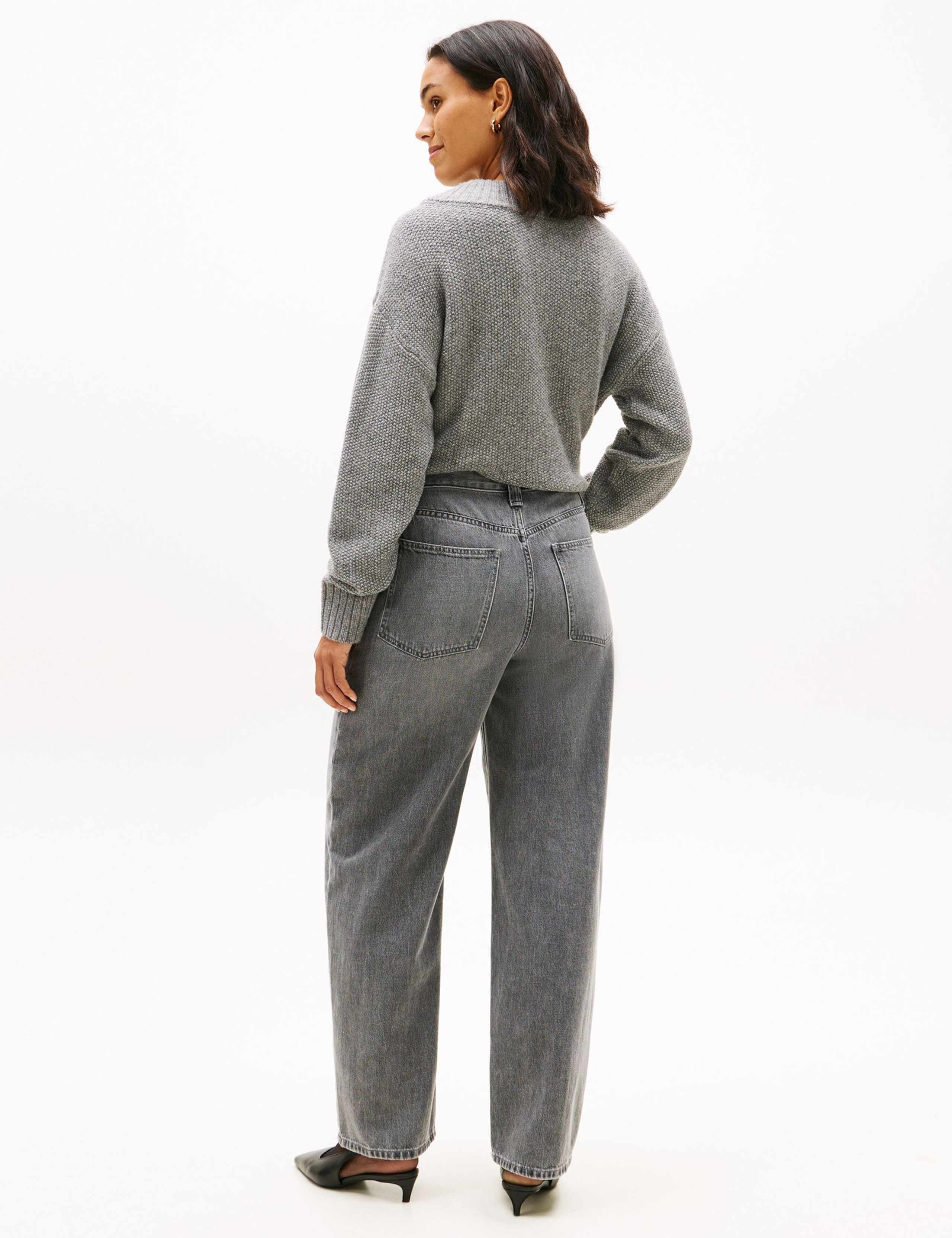 High Waisted Barrel Jeans 4 of 5