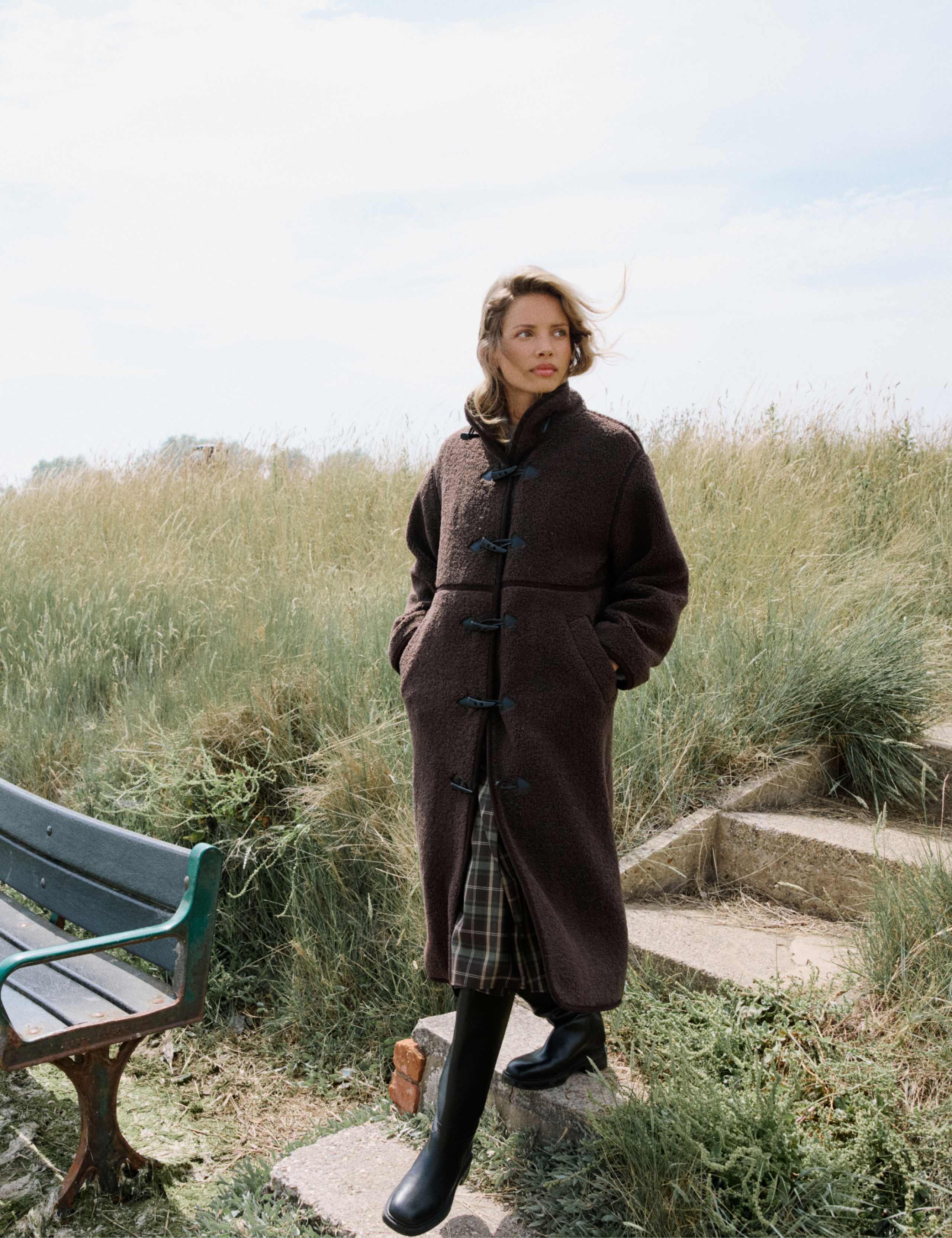 Borg Longline Trench Style Duffle Coat 6 of 6