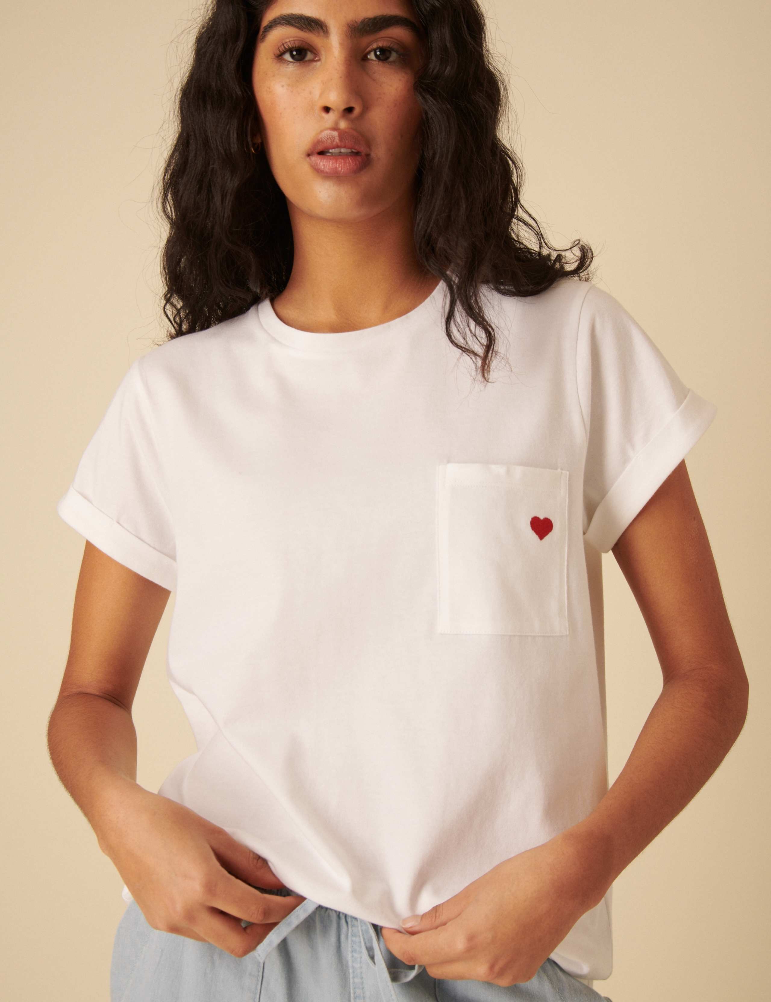 Pure Cotton Embroidered Pocket T-Shirt 4 of 5