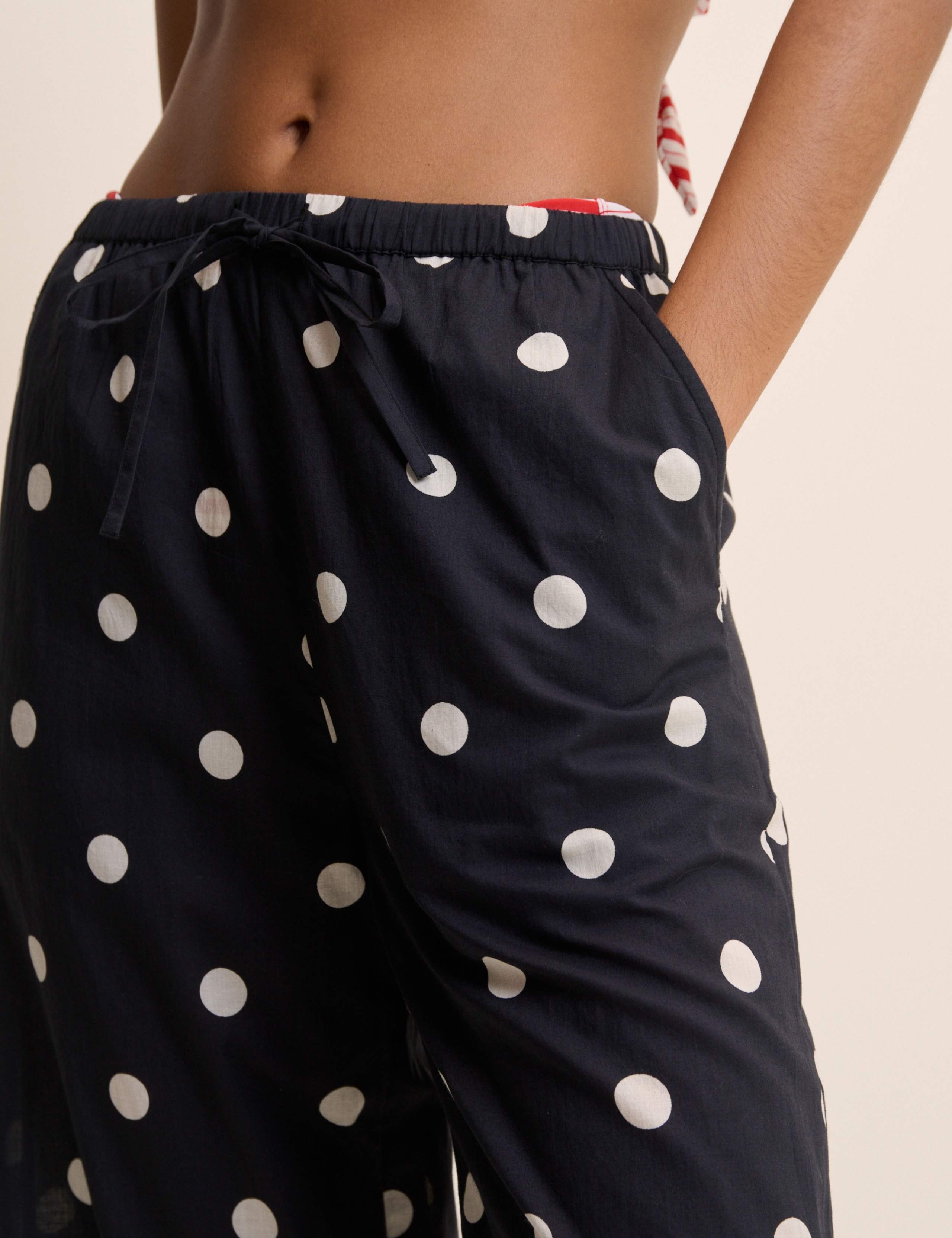 Pure Cotton Polka Dot Frill Beach Trousers 5 of 5