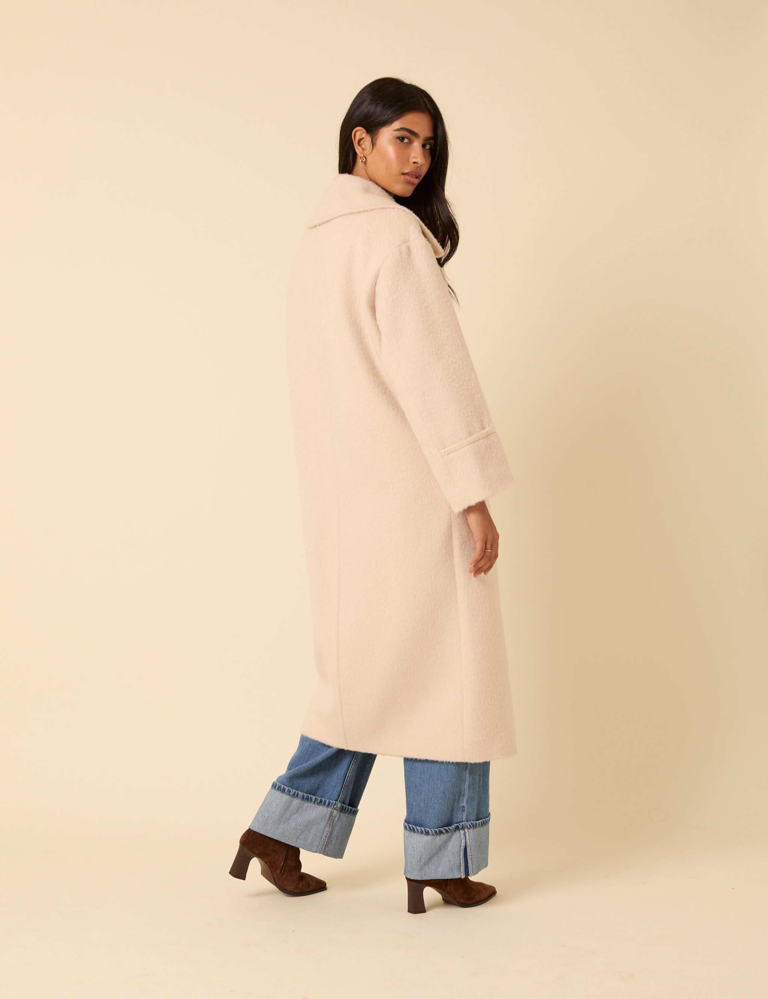 Brushed Relaxed Longline Coat 2 of 6