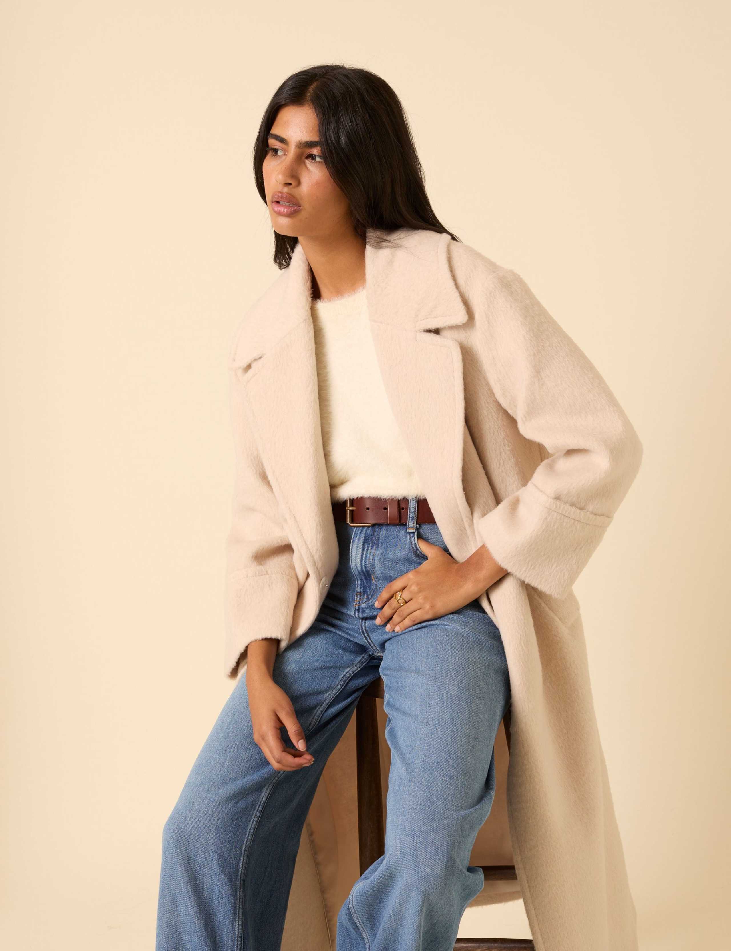 Brushed Relaxed Longline Coat 5 of 6