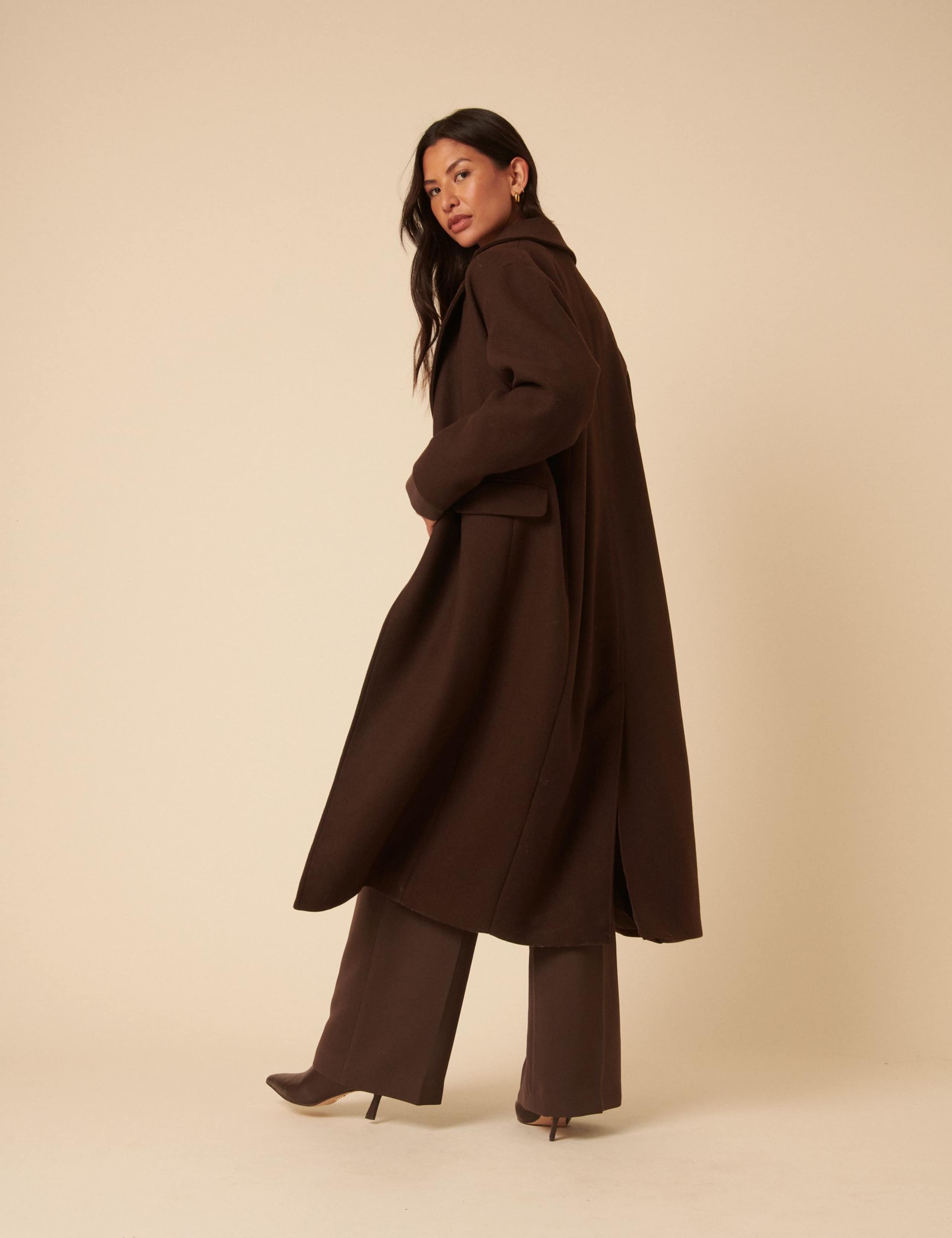 Wool Blend Relaxed Double Breasted Coat 2 of 5
