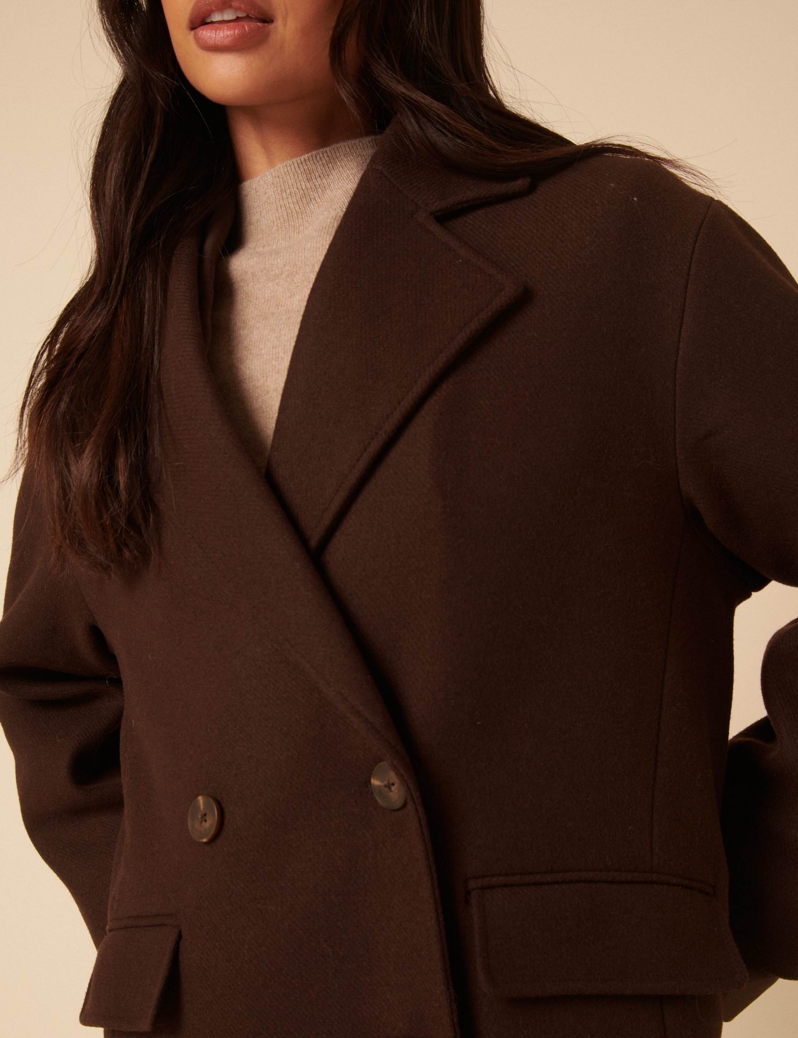 Wool Blend Relaxed Double Breasted Coat 4 of 5