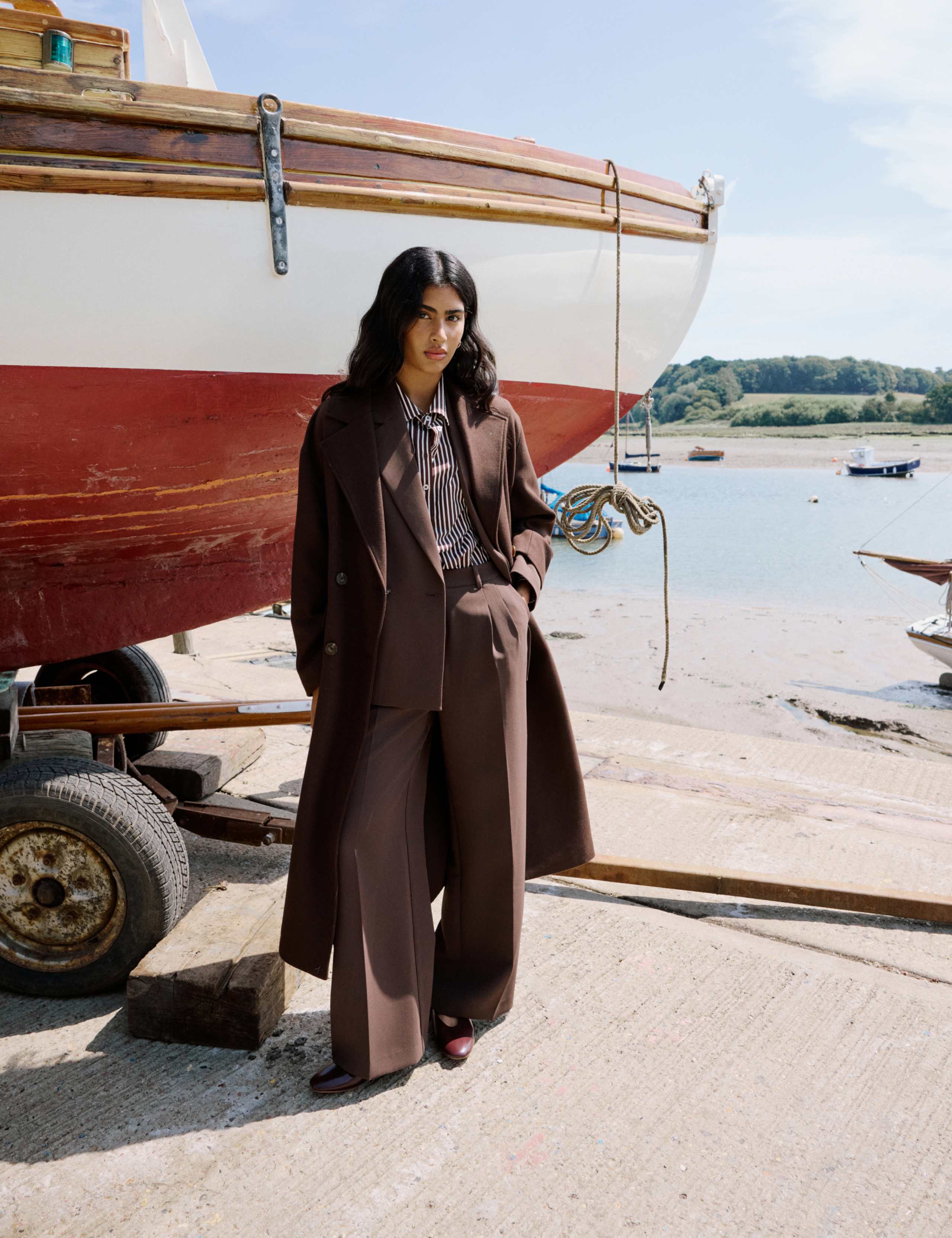 Wool Blend Relaxed Double Breasted Coat 6 of 6