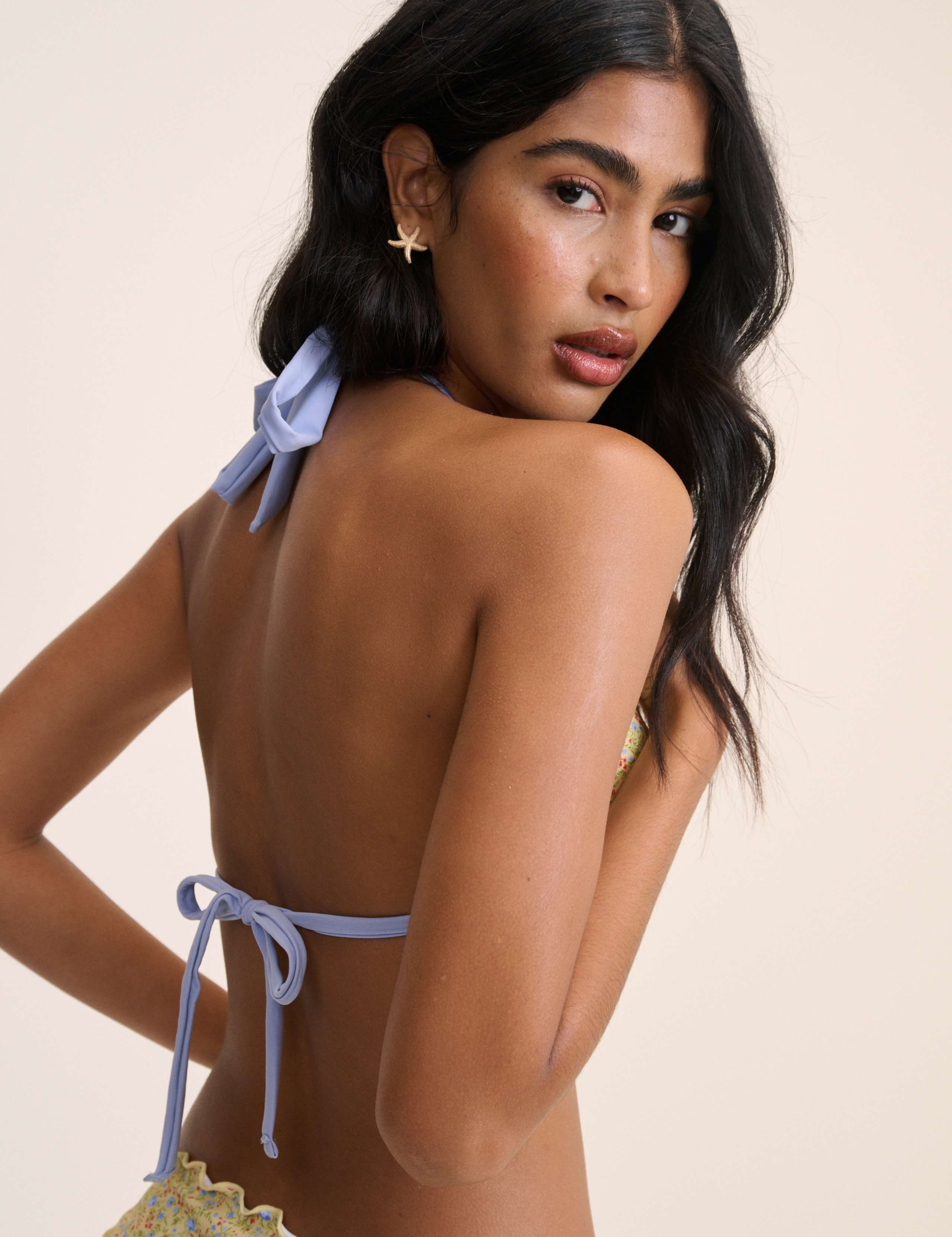 Ditsy Floral Frill Edge Triangle Bikini Top 2 of 5