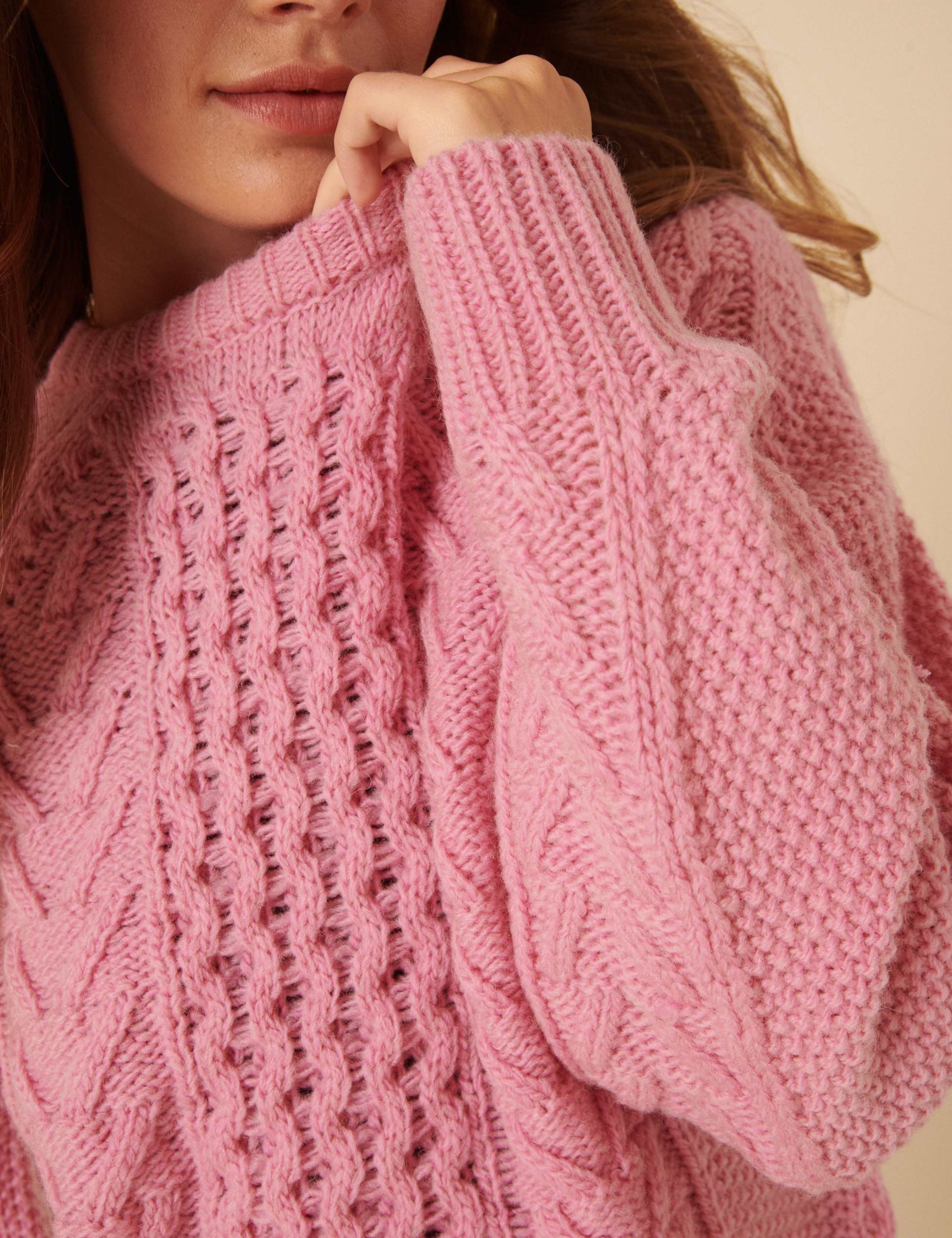 Wool Blend Cable Knit Jumper 4 of 5