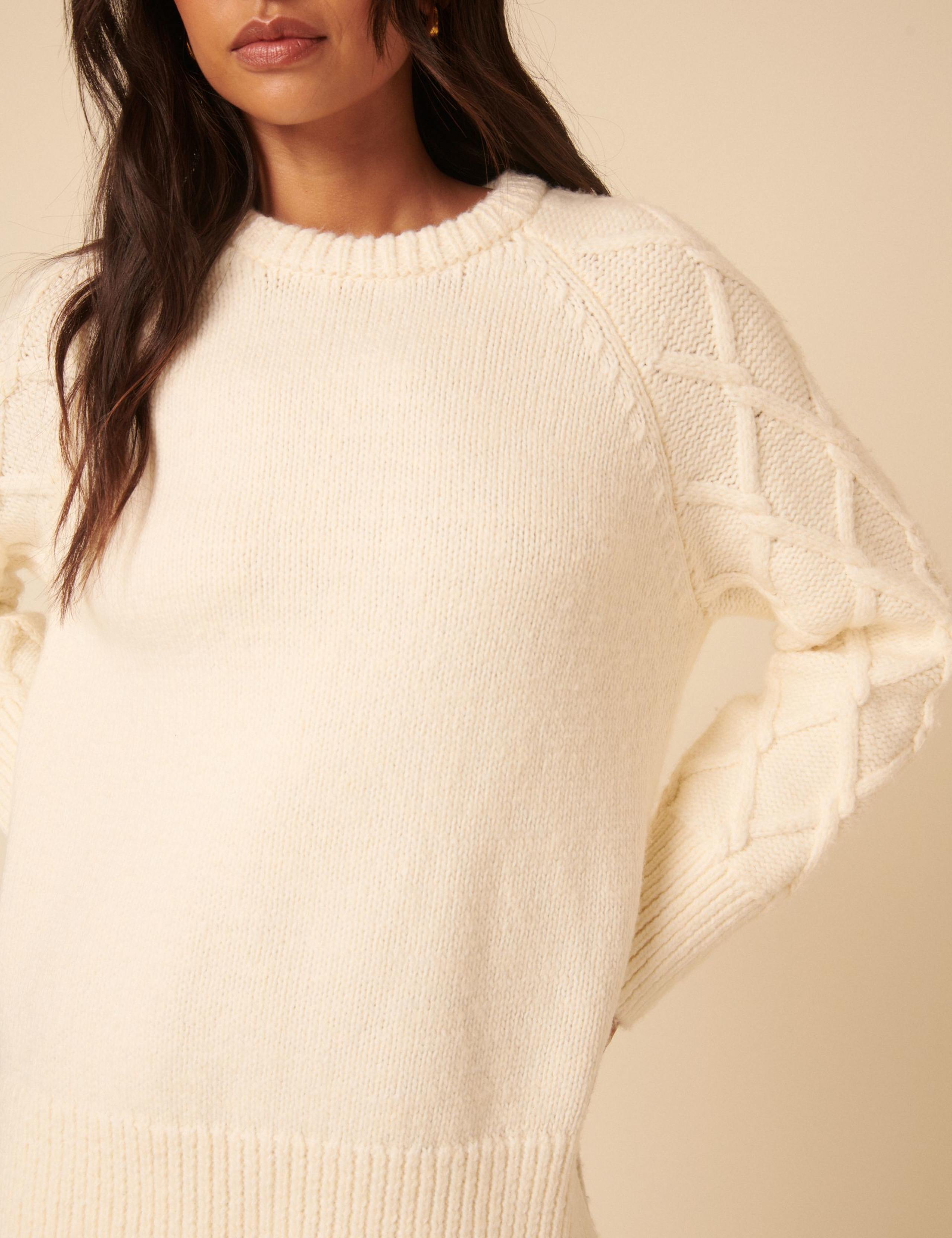 Cable Knit Crew Neck Oversized Jumper 5 of 5