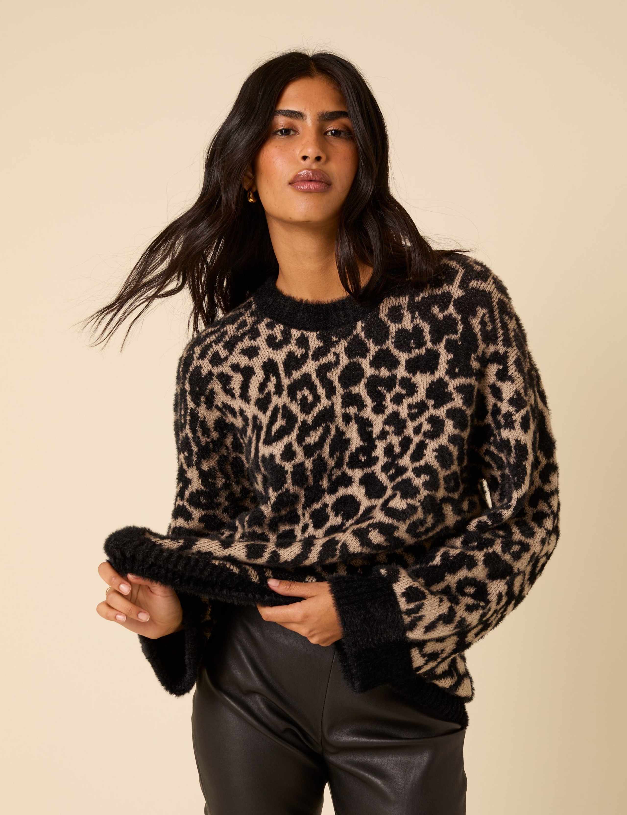 Leopard Jacquard Oversized Jumper 1 of 5
