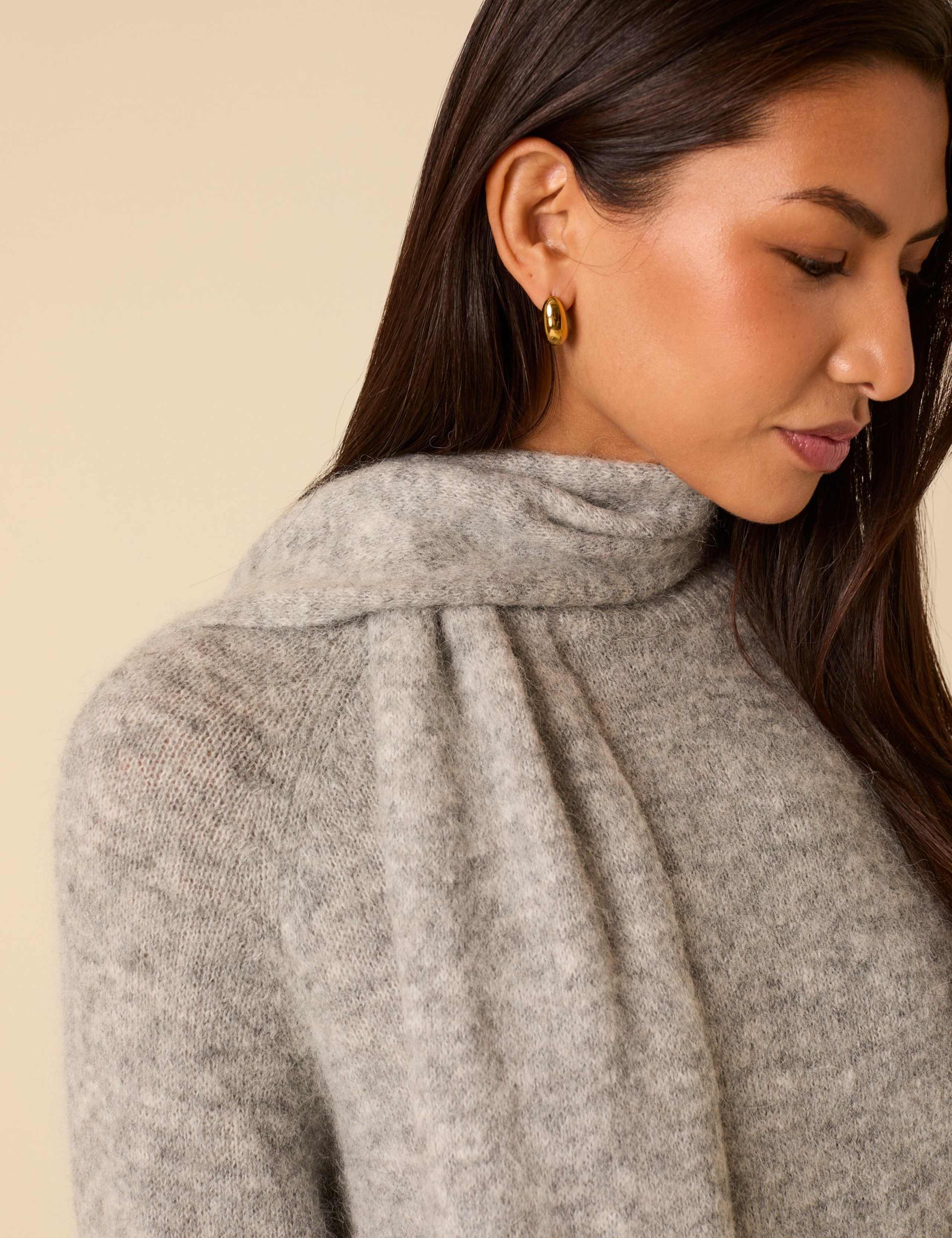 Wool Blend Oversized Scarf Jumper with Alpaca 4 of 6