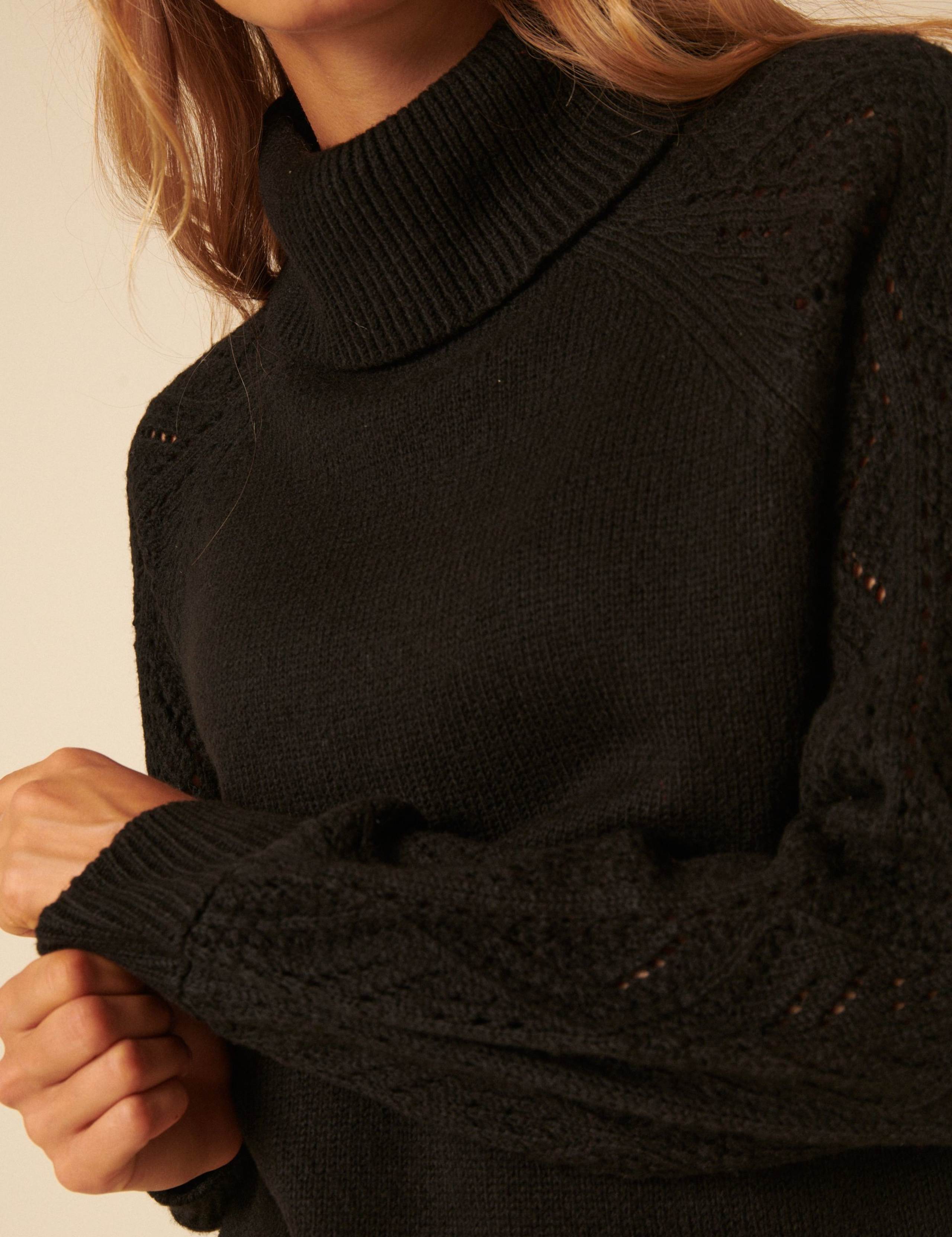 Cotton Rich Pointelle Roll Neck Jumper 3 of 5