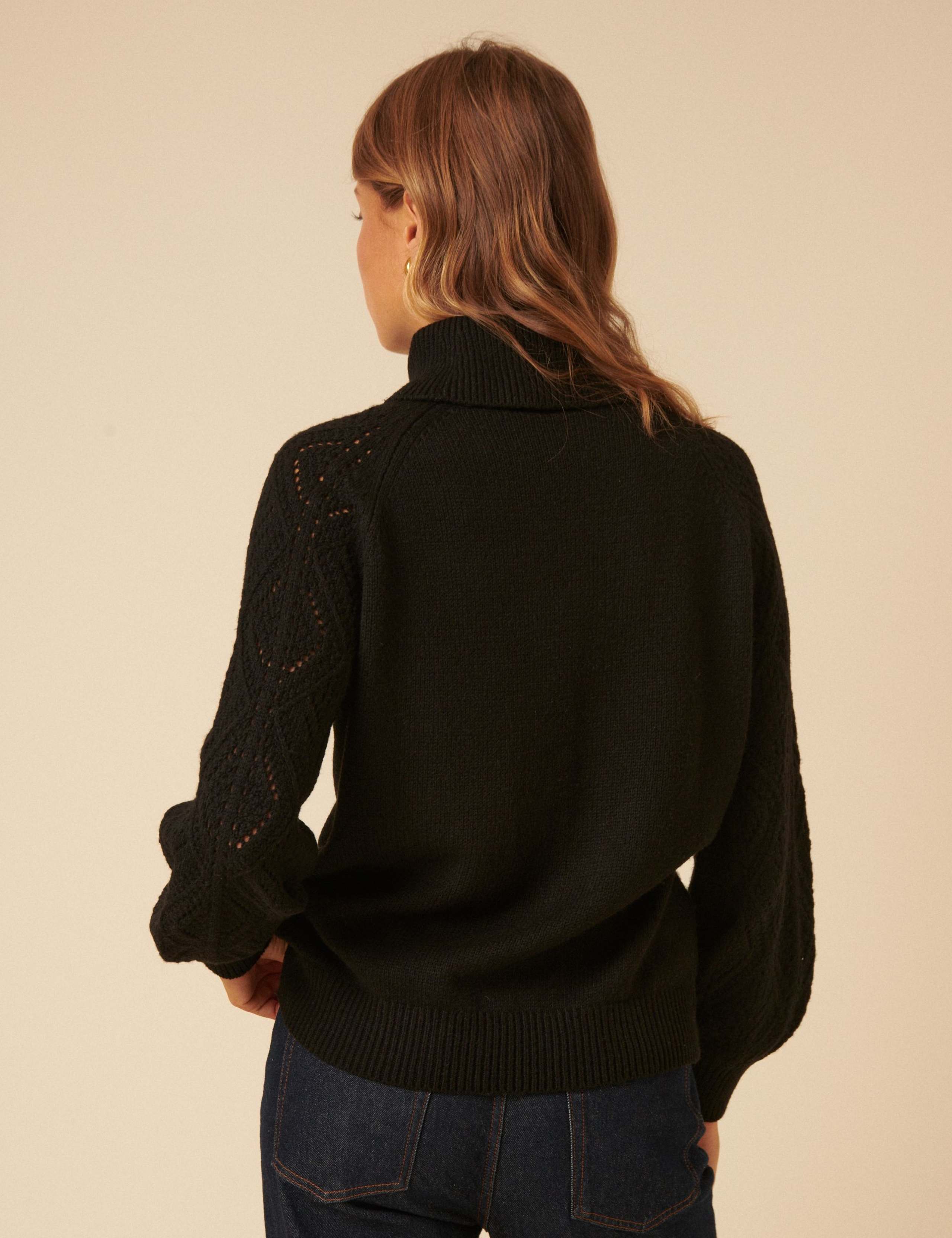 Cotton Rich Pointelle Roll Neck Jumper 4 of 5