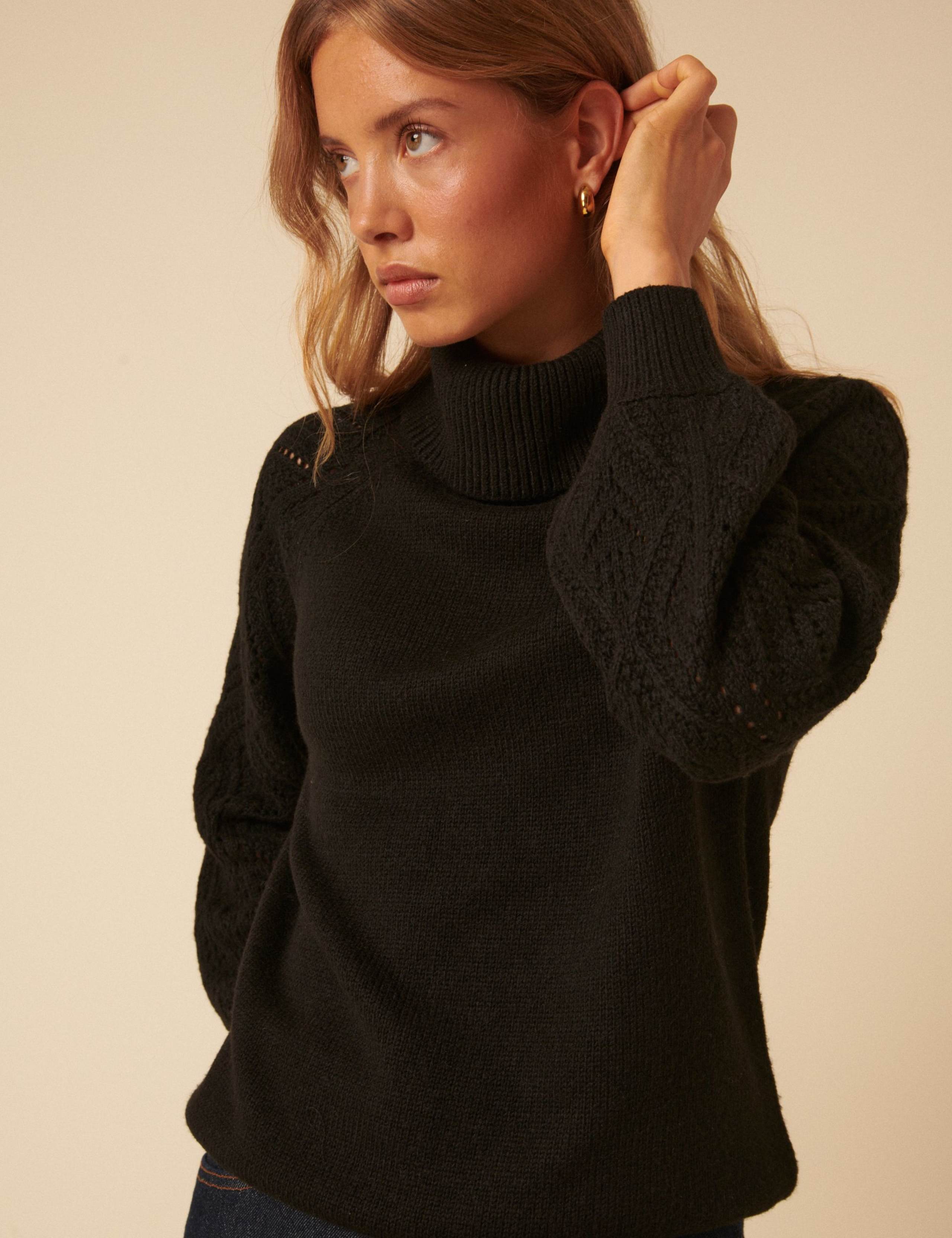 Cotton Rich Pointelle Roll Neck Jumper 5 of 5