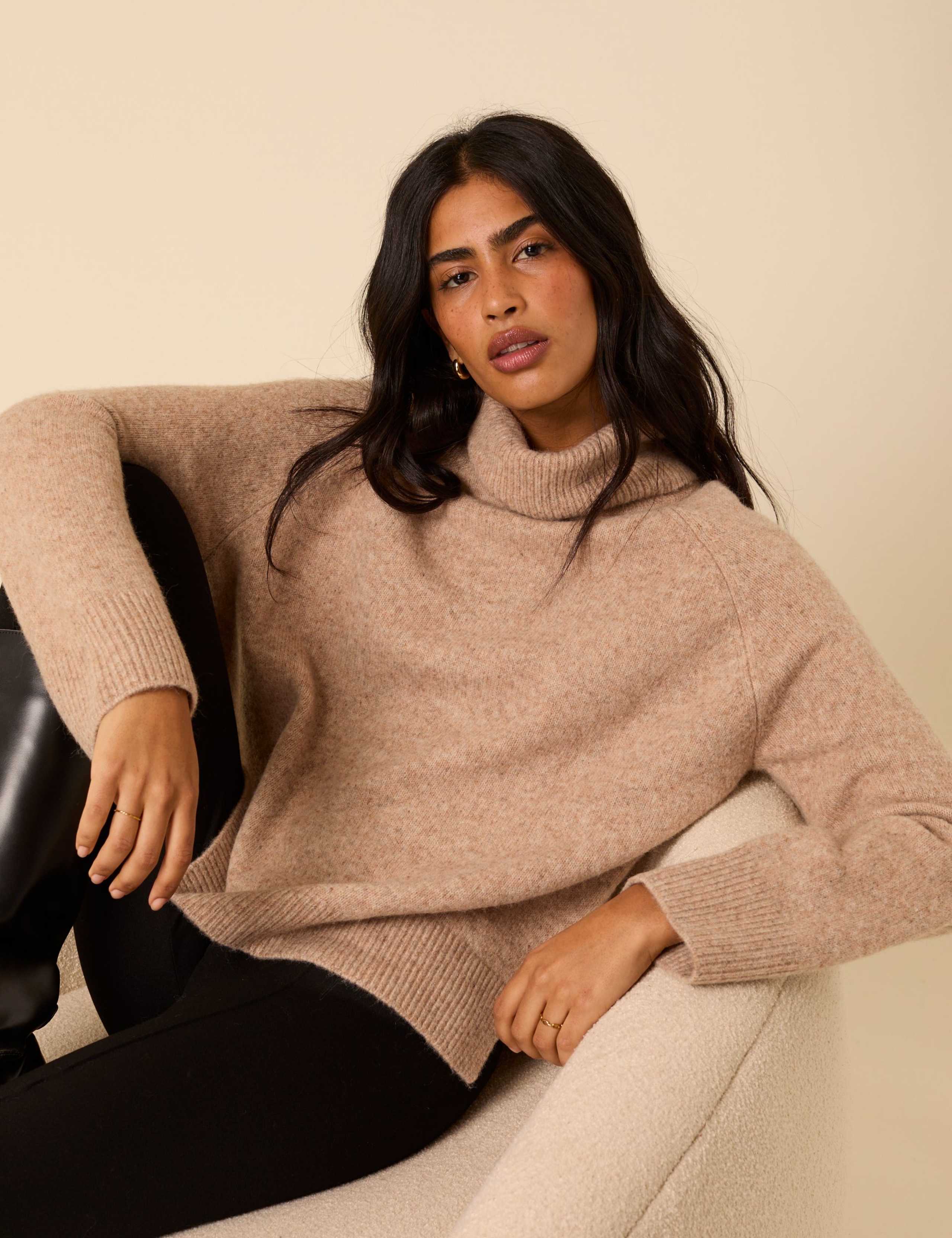 Textured Roll Neck Jumper With Wool 5 of 5