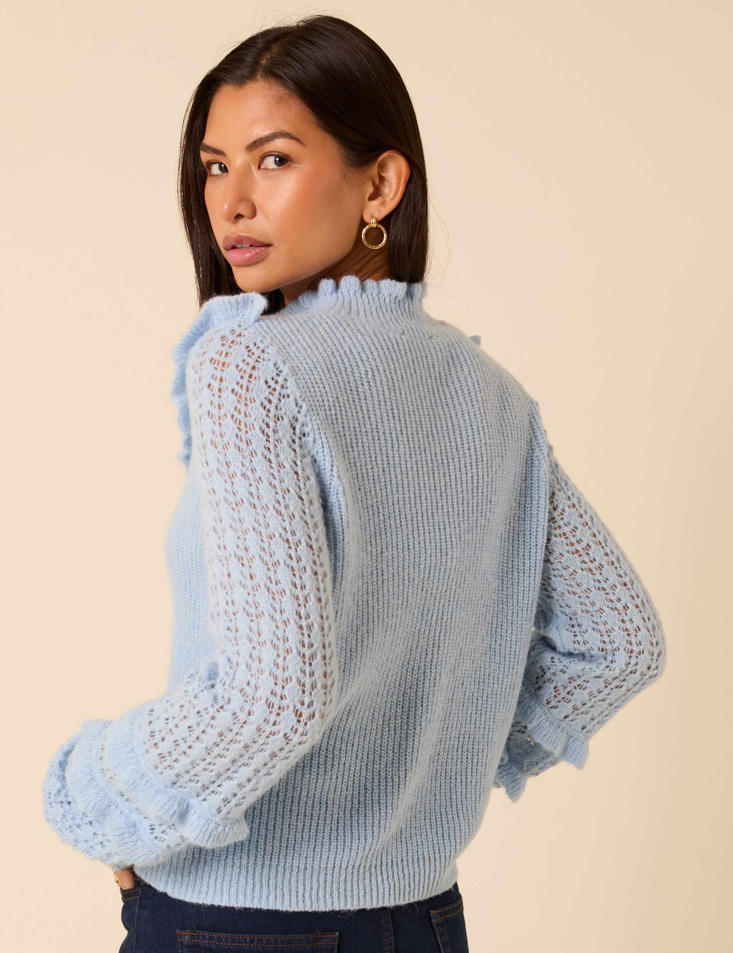 Ruffle Pointelle Jumper with Wool and Alpaca 4 of 5