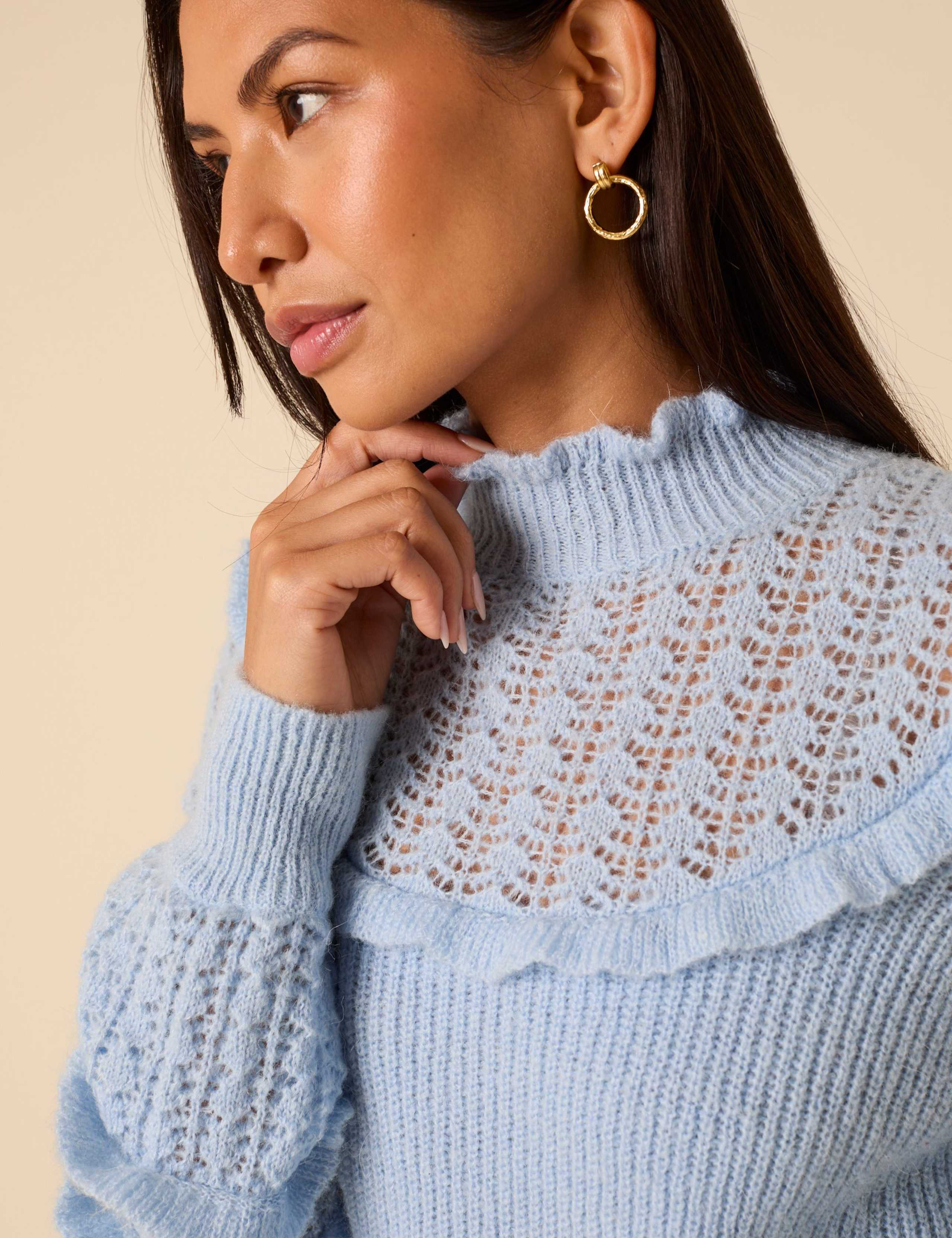 Ruffle Pointelle Jumper with Wool and Alpaca 5 of 5