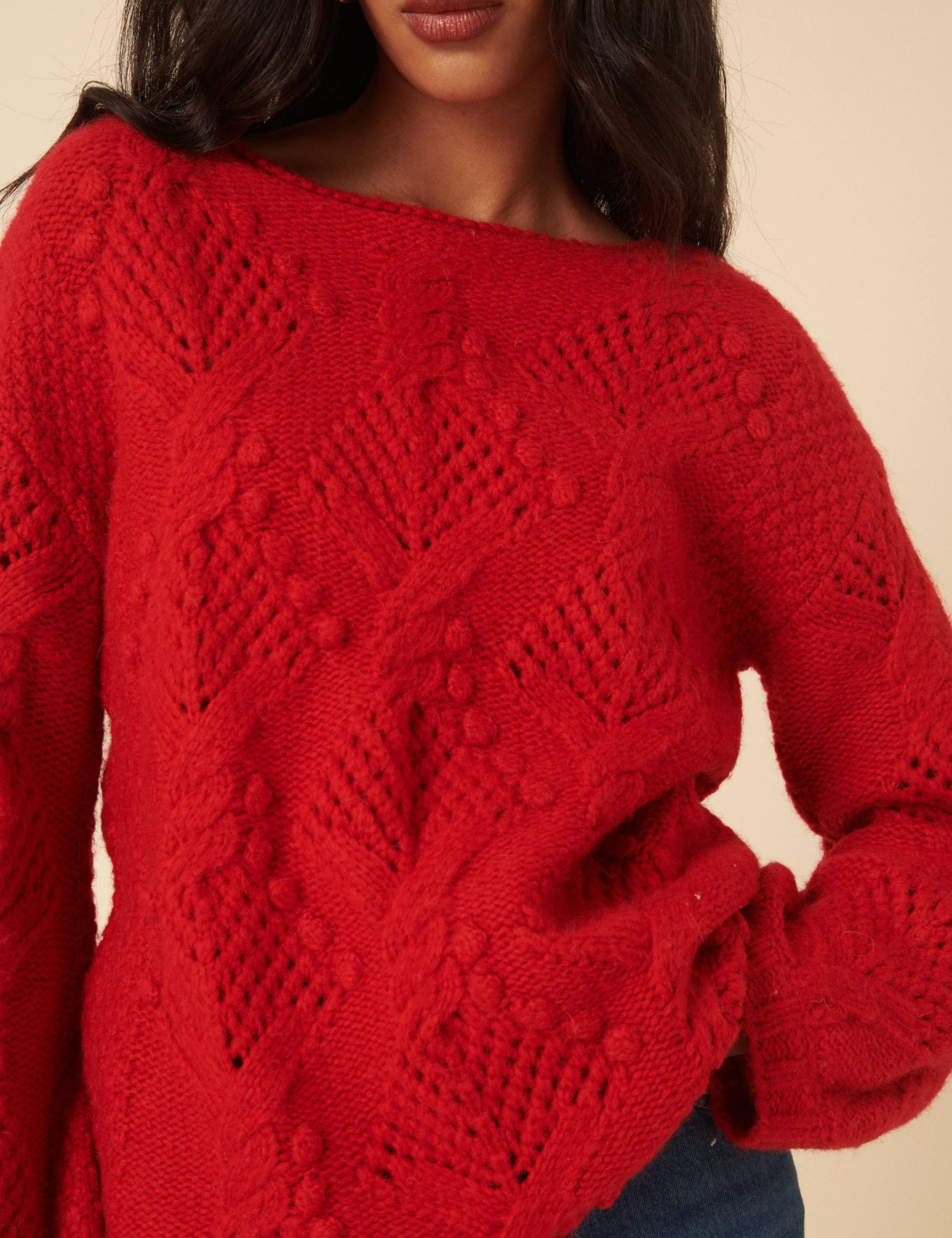 Textured Slash Neck Relaxed Jumper 5 of 5