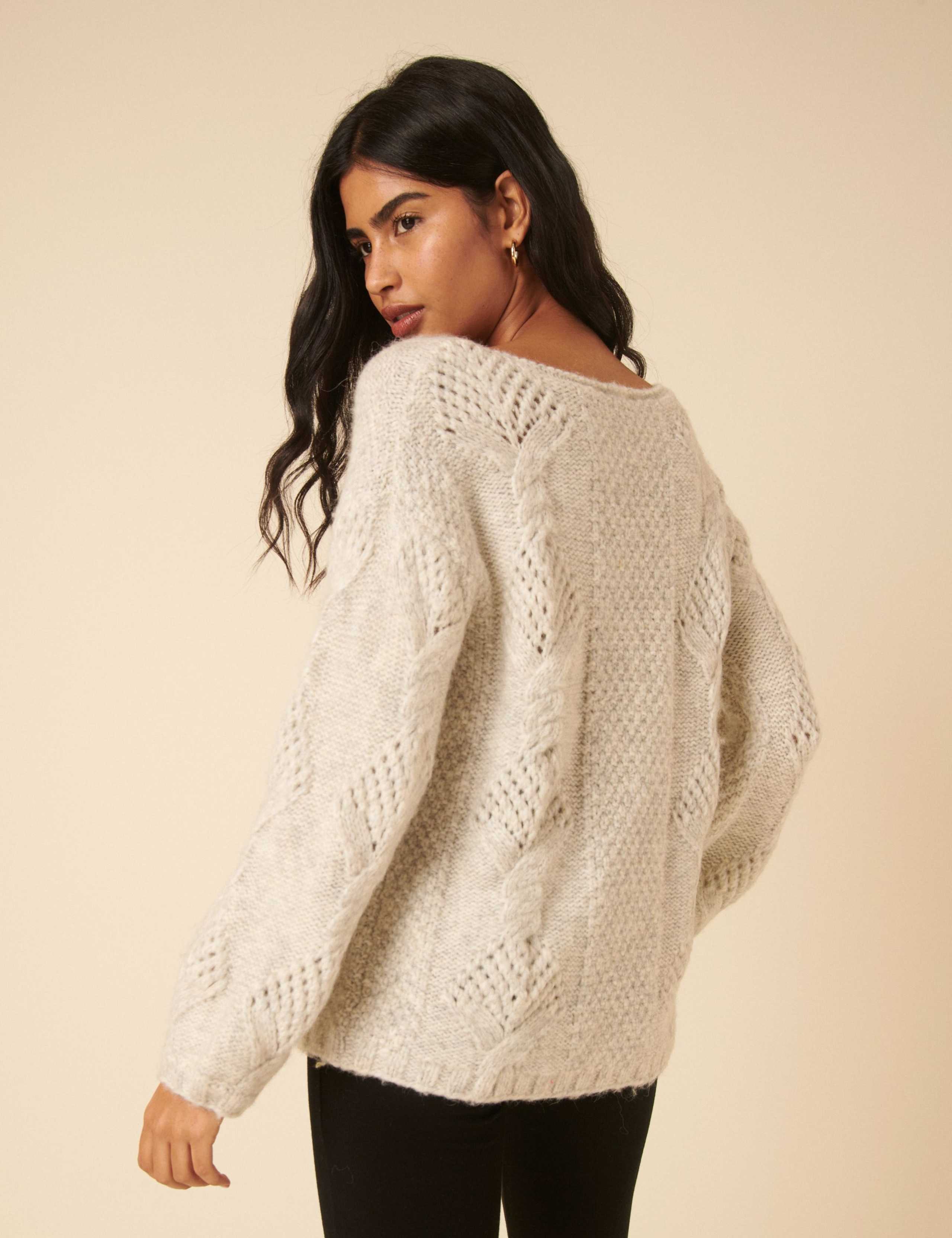 Textured Slash Neck Relaxed Jumper 3 of 5