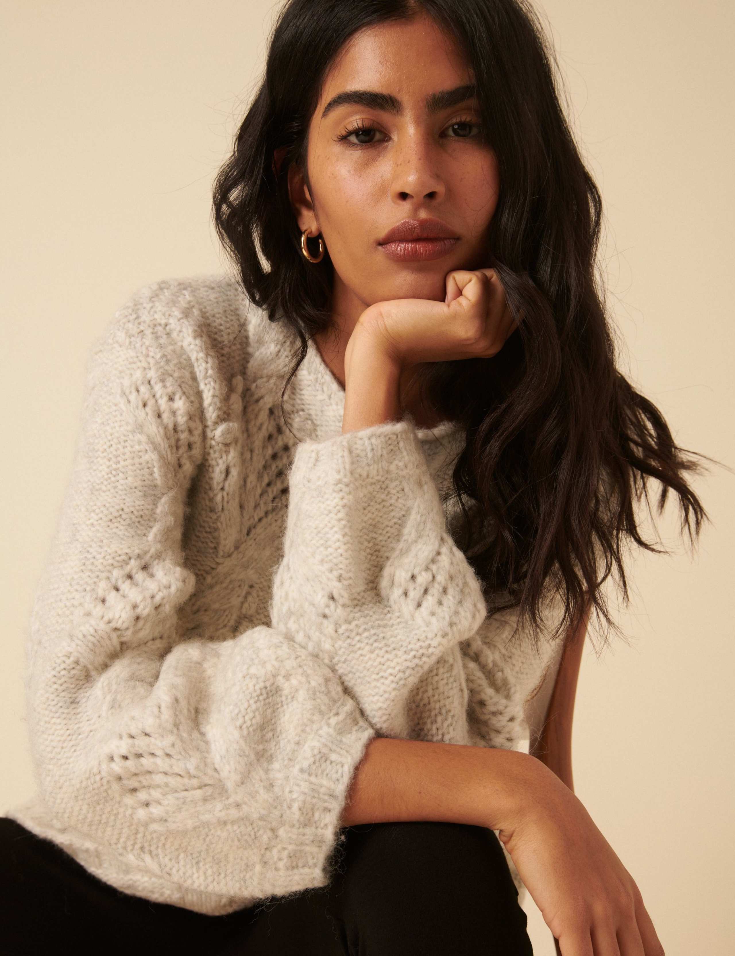 Textured Slash Neck Relaxed Jumper 4 of 5