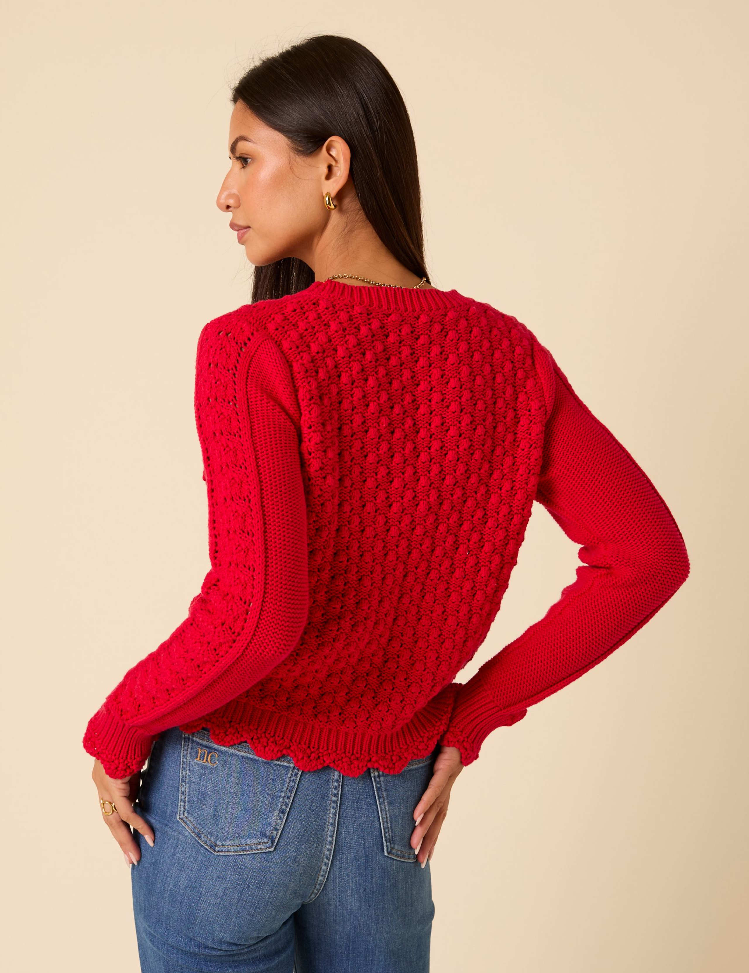Pure Cotton Textured Stitch Detail Jumper 3 of 5