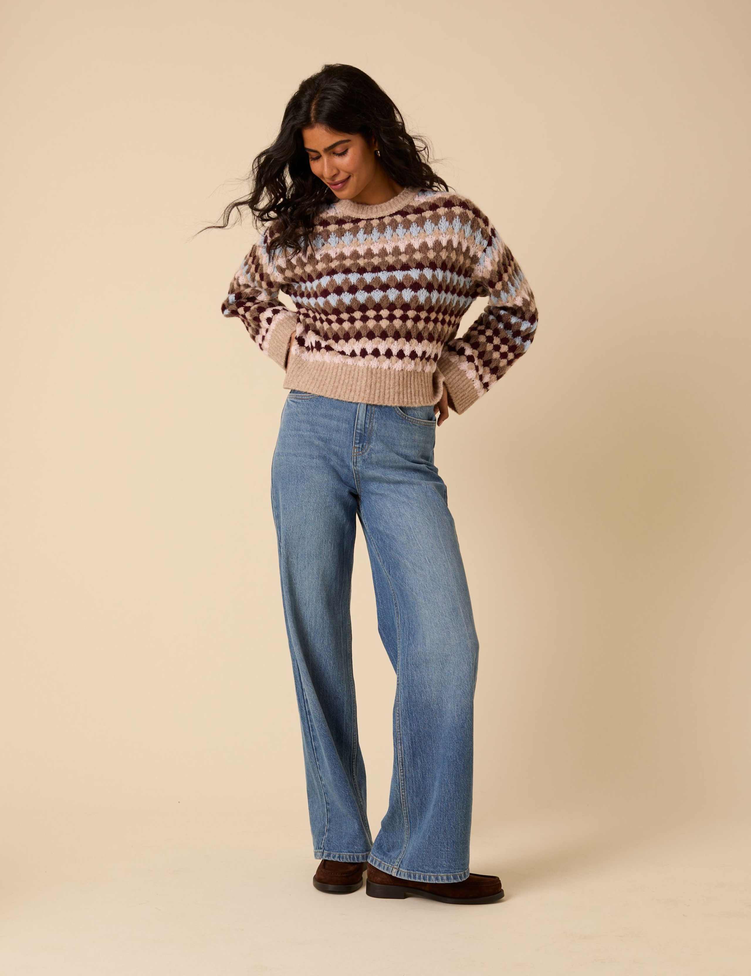 Texture Stripe Jumper MTJ Neck Relaxed Jumper 1 of 5
