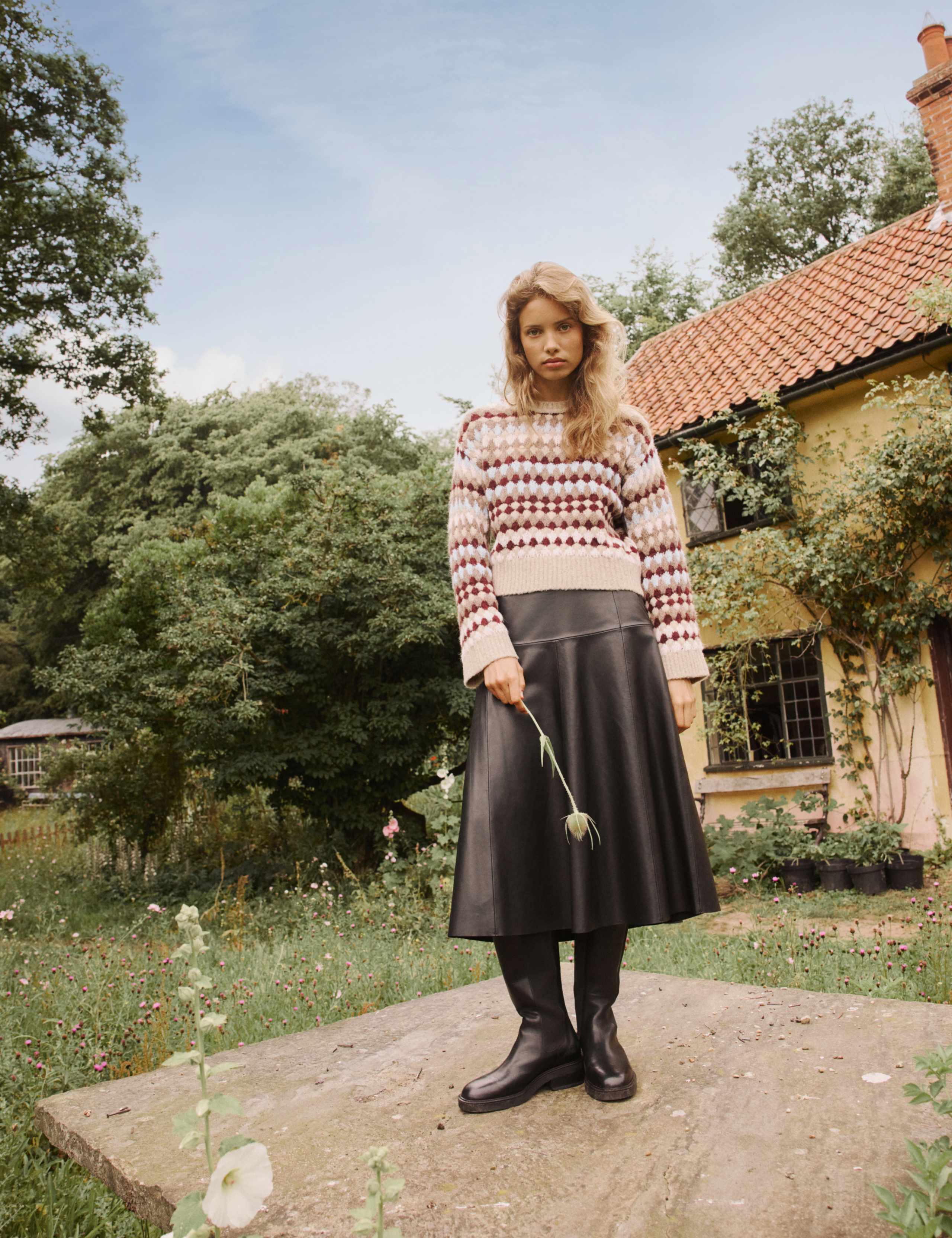Striped Crew Neck Relaxed Cropped Jumper 6 of 6