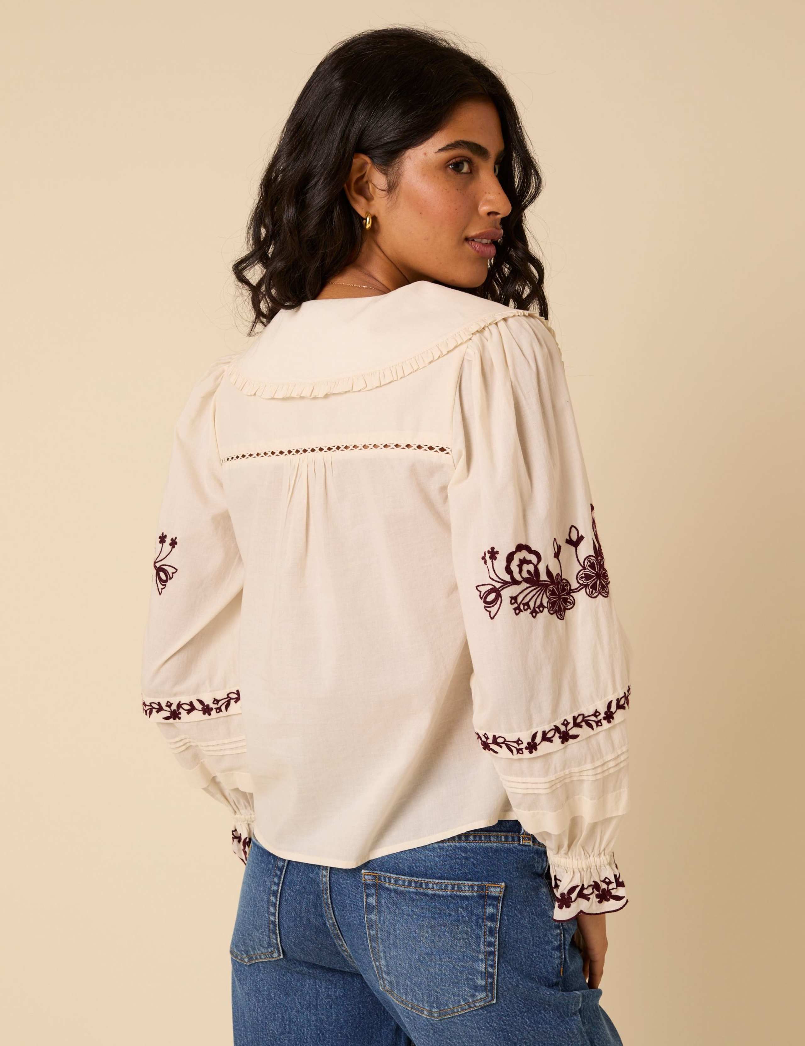 Pure Cotton Embroidered Collared Shirt 2 of 5