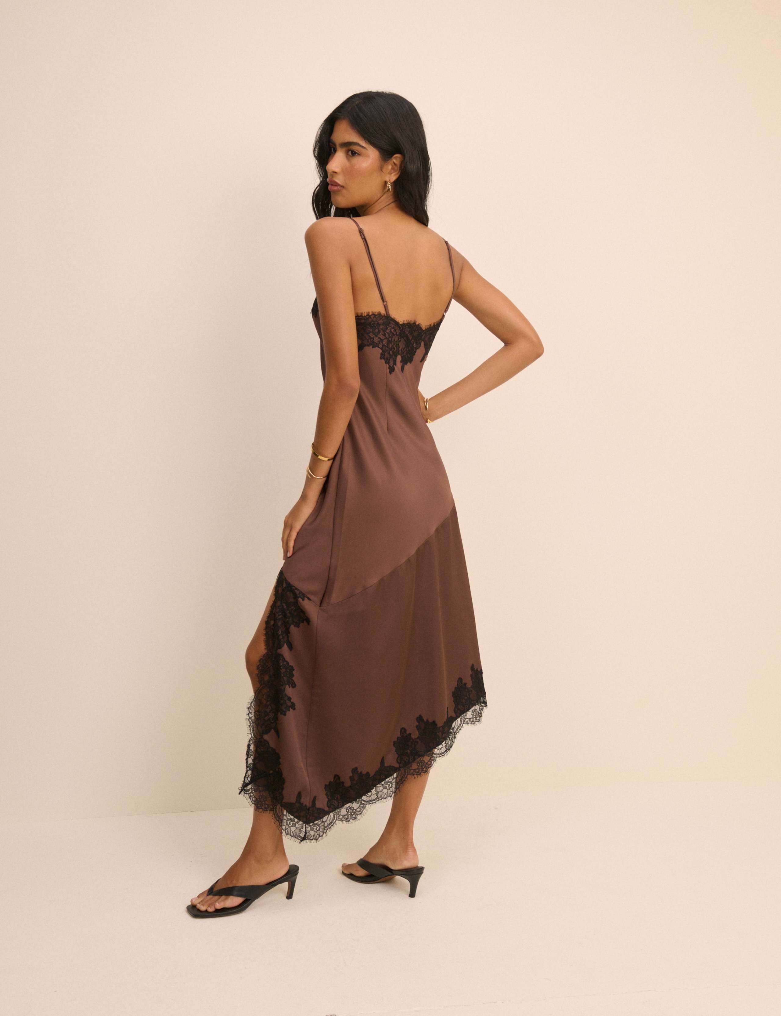 V-Neck Lace Insert Midaxi Slip Dress 5 of 5