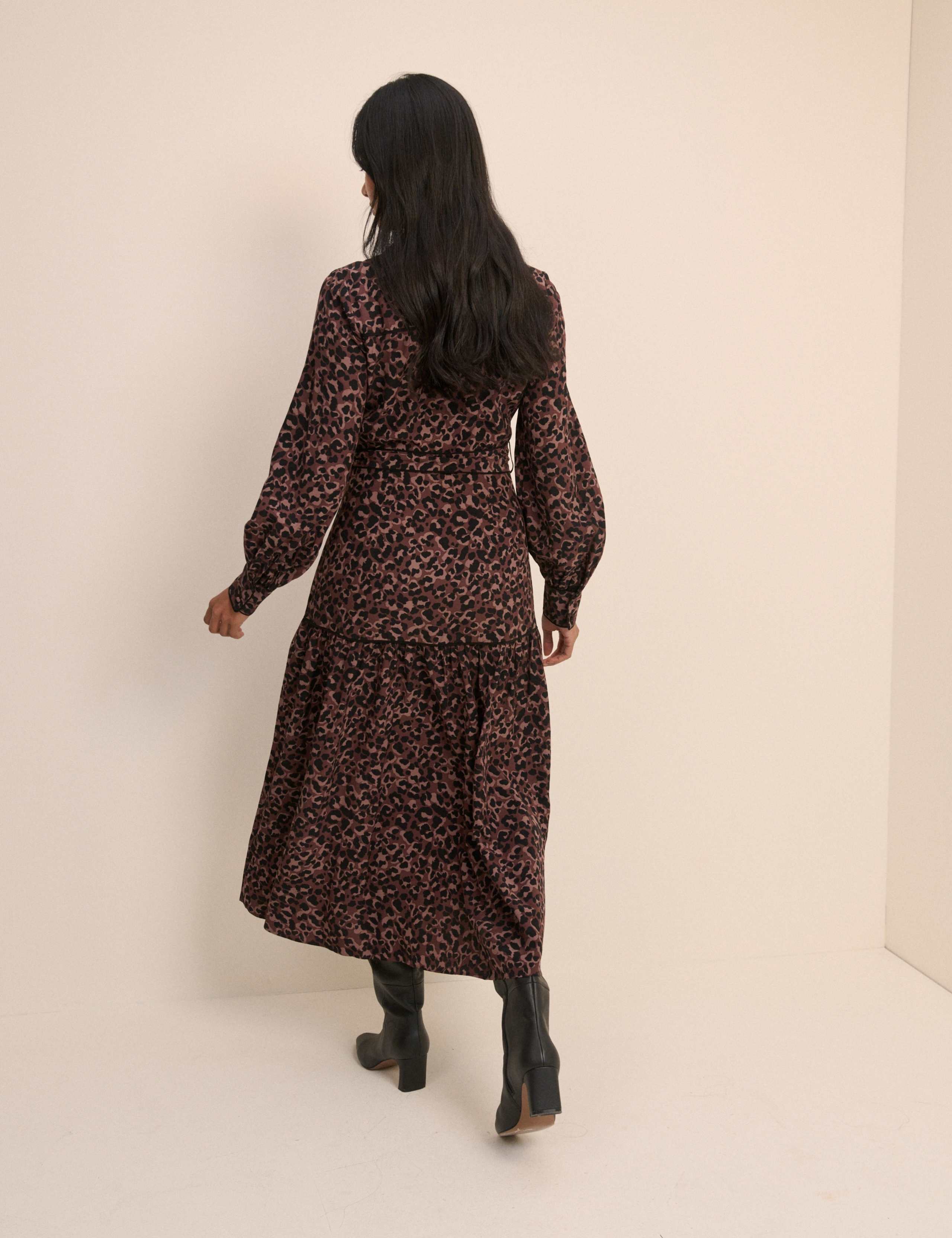 Animal Print Tie Waist Midaxi Shirt Dress 2 of 5