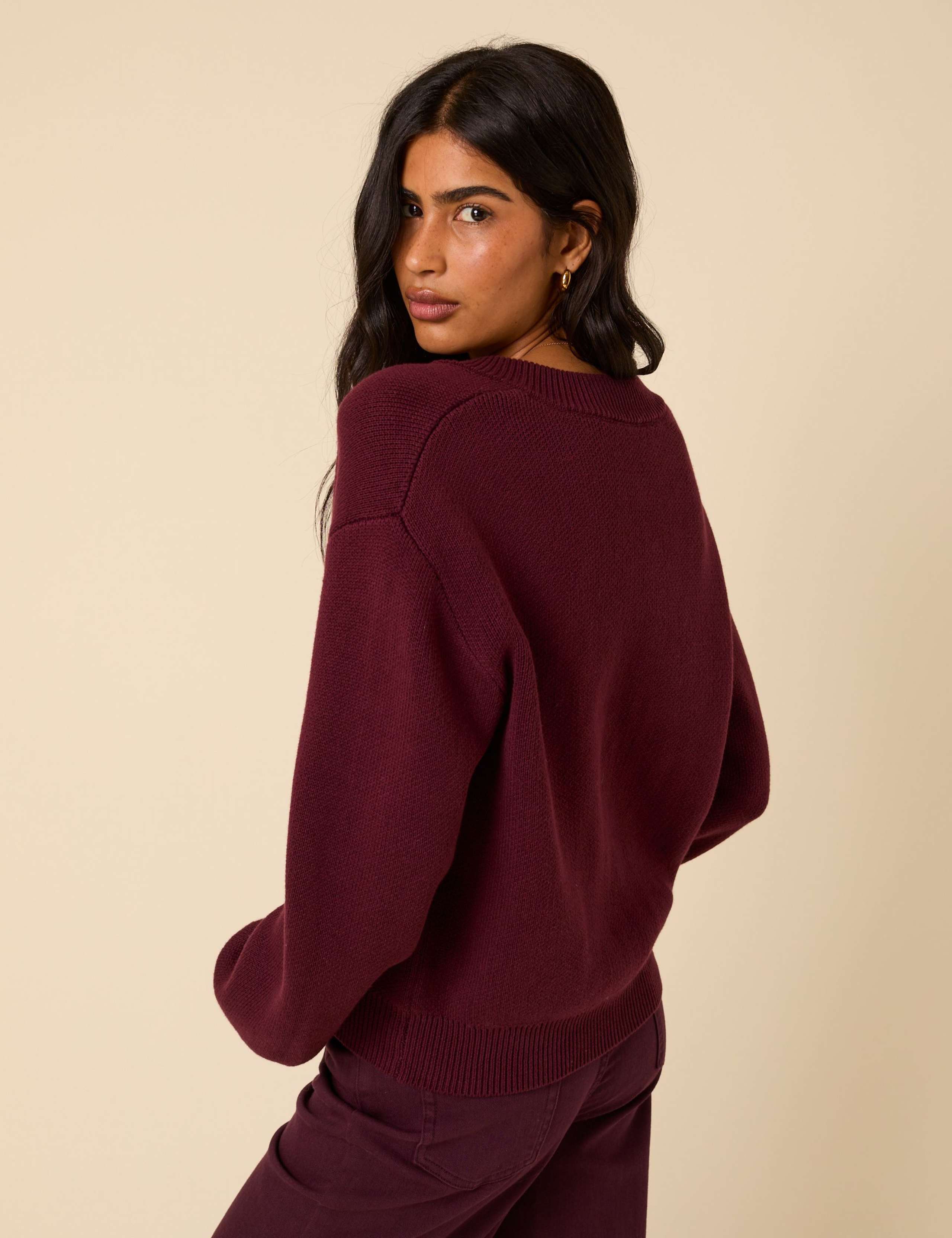 Cotton Ribbed Button Front Cardigan 2 of 5